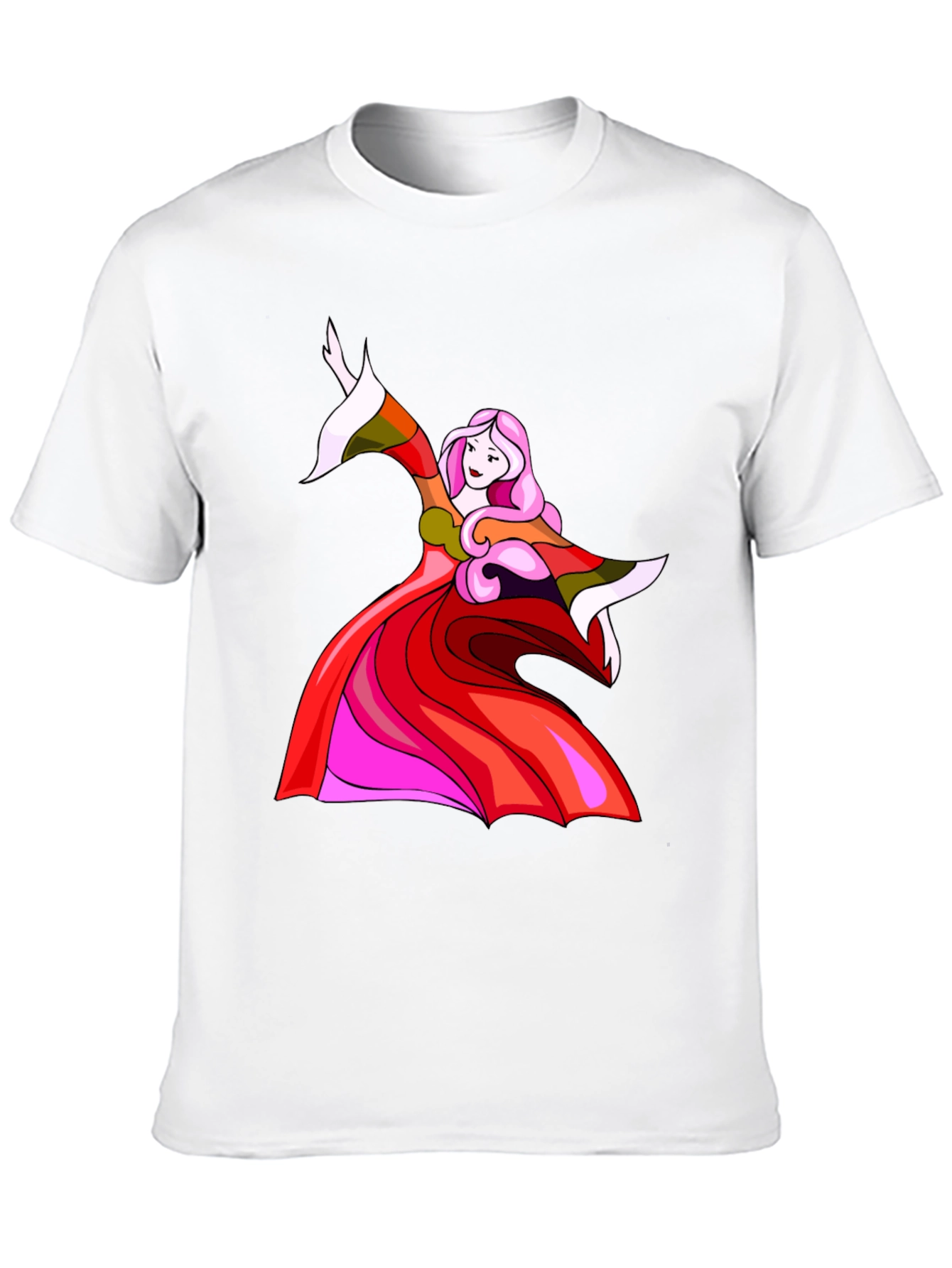 Black Whimsical Woman Graphic Tee - Black view 10