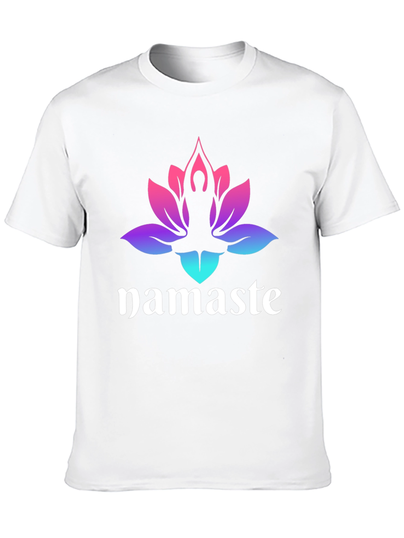 Black Namaste Lotus Yoga T-Shirt - Gradient Design view 10