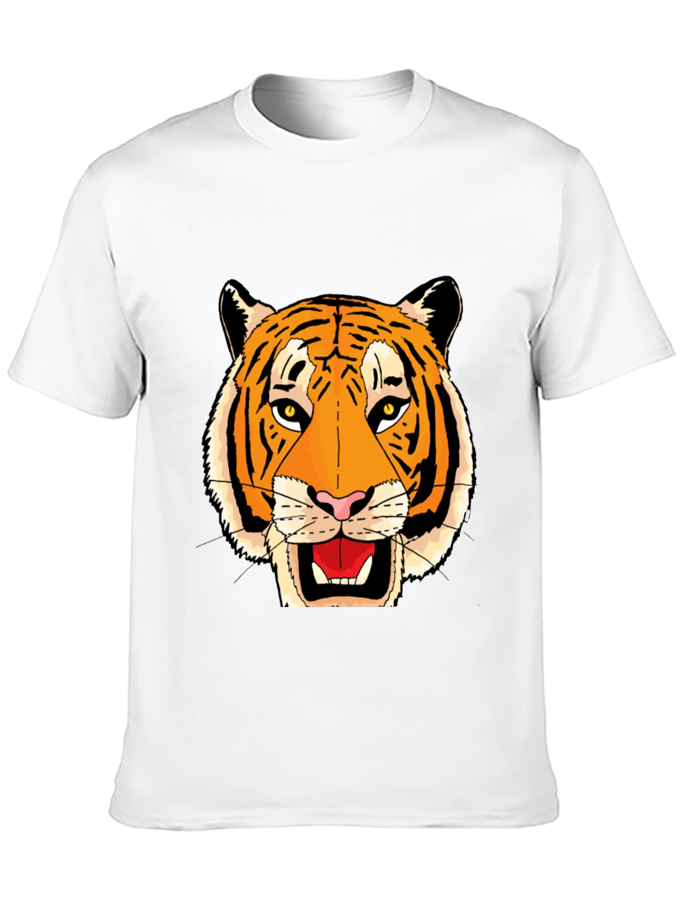 Black Black T-Shirt with Bold Tiger Face Graphic view 10
