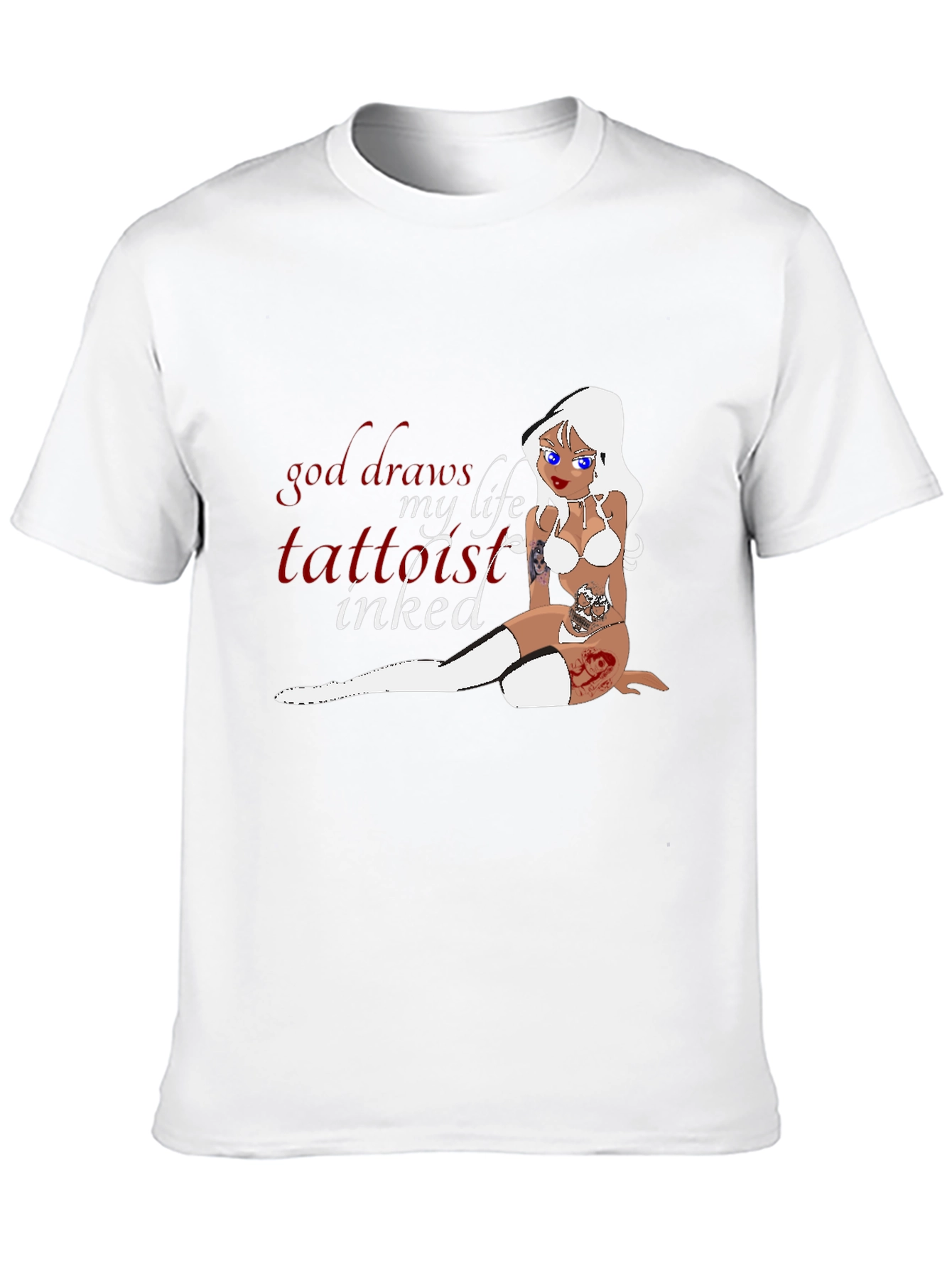Black Tattooed Life T-Shirt - Inked Cartoon Girl view 10