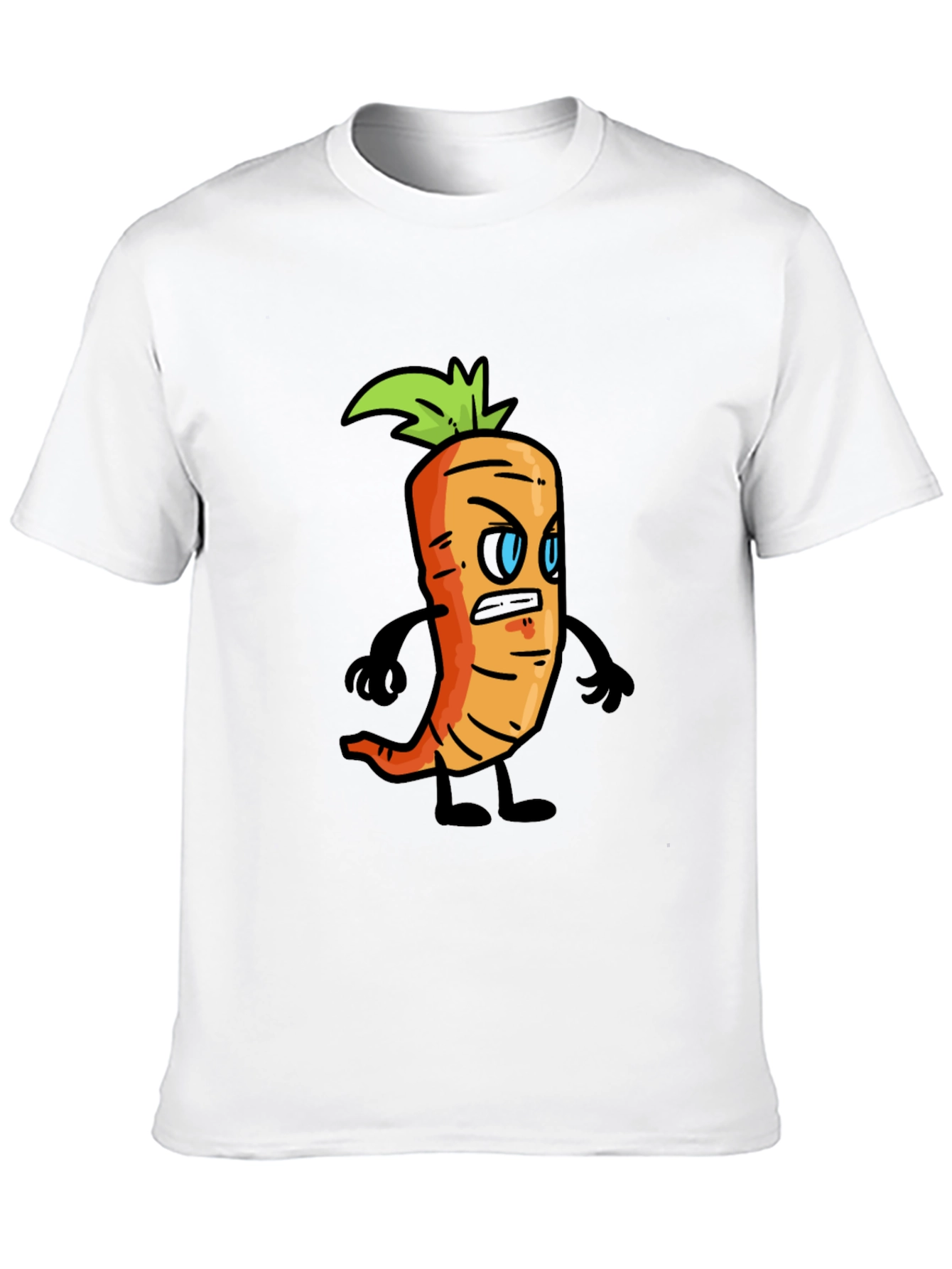 Black Angry Carrot Cartoon Black T-Shirt view 10