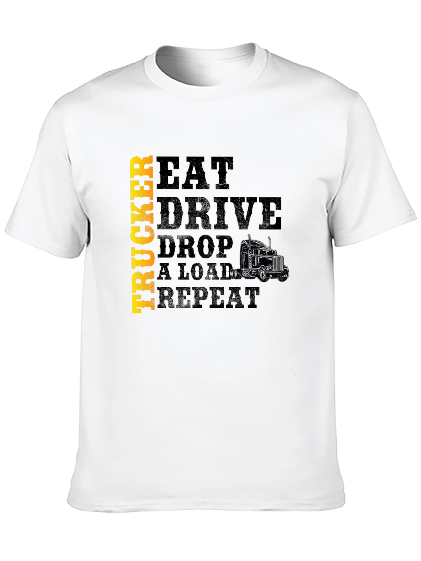 Black Trucker Eat Drive Drop a Load T-Shirt view 10