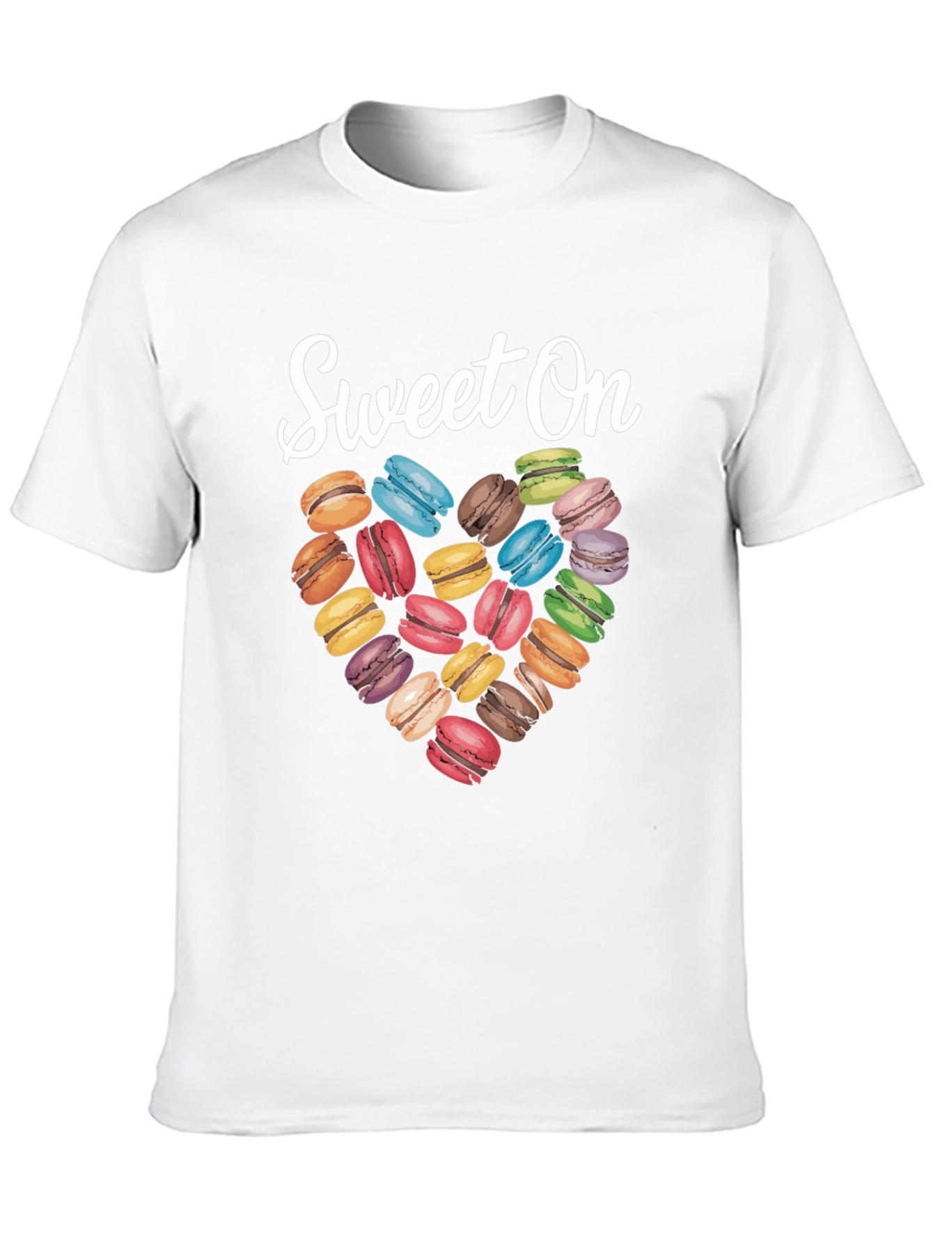 Black Sweet On Macarons T-Shirt, Heart Design view 10