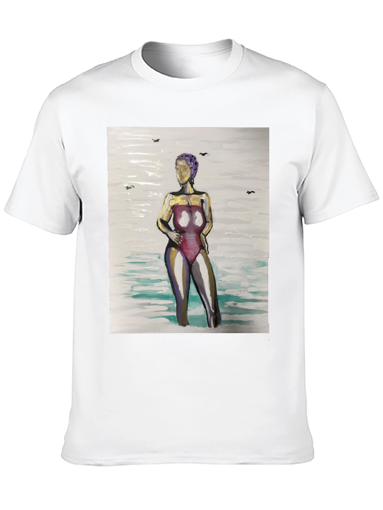 Black Unique Woman in Water Graphic Tee - Black view 10