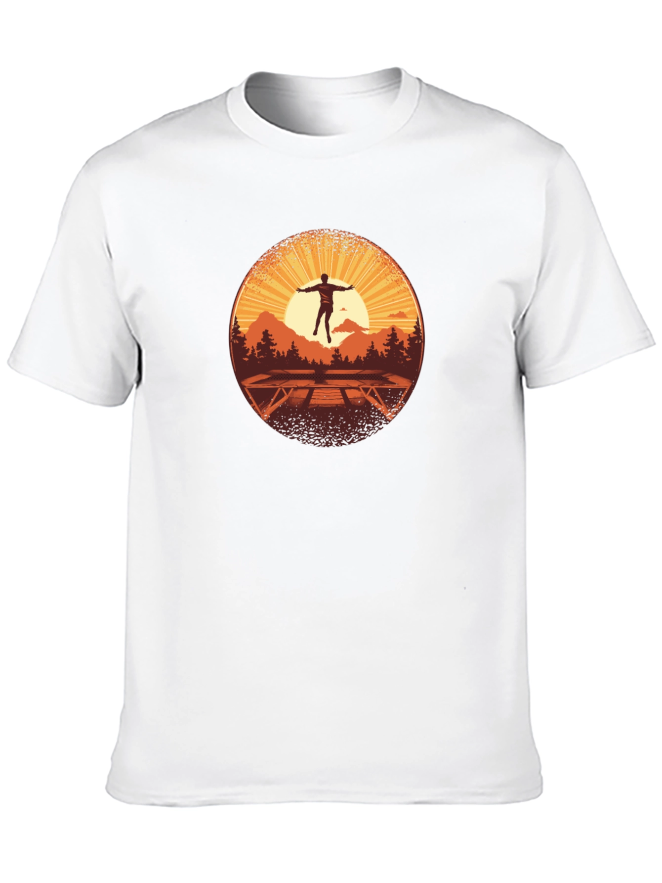 Black Sunrise Trampoline T-Shirt - Nature Scene view 10