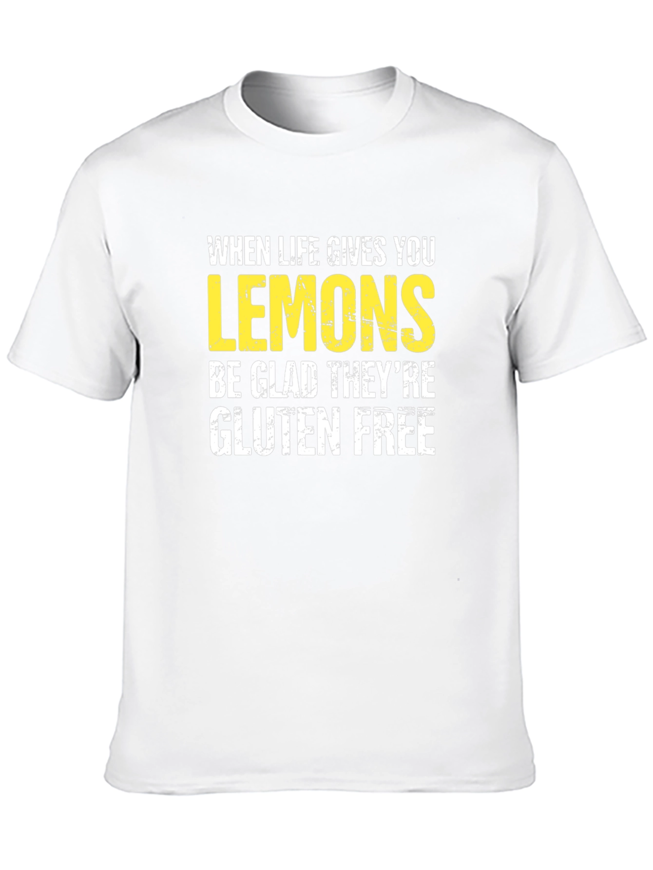 Black Funny Lemon Graphic Tee - Gluten Free Humor T-Shirt view 10