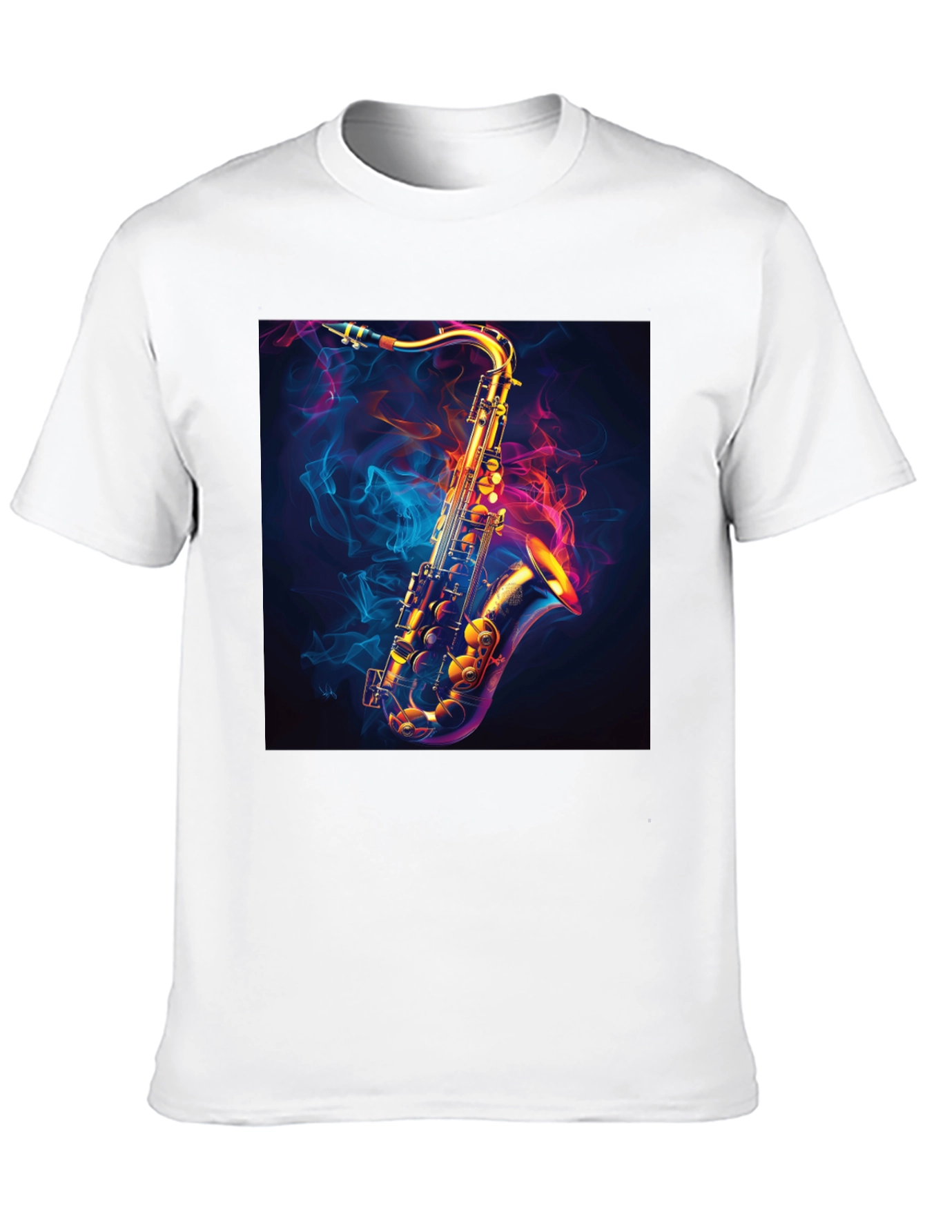 Black Saxophone Graphic Black T-Shirt - Cool Musical Tee view 10