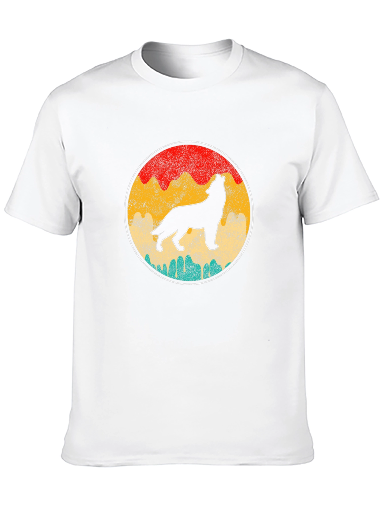 Black Retro Wolf Graphic Tee - Black view 10