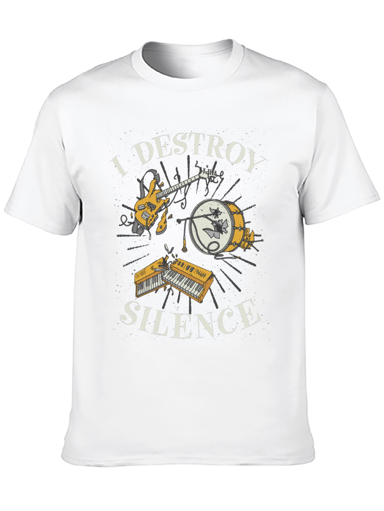 Black I Destroy Silence Graphic Tee - Music Lover Shirt view 10