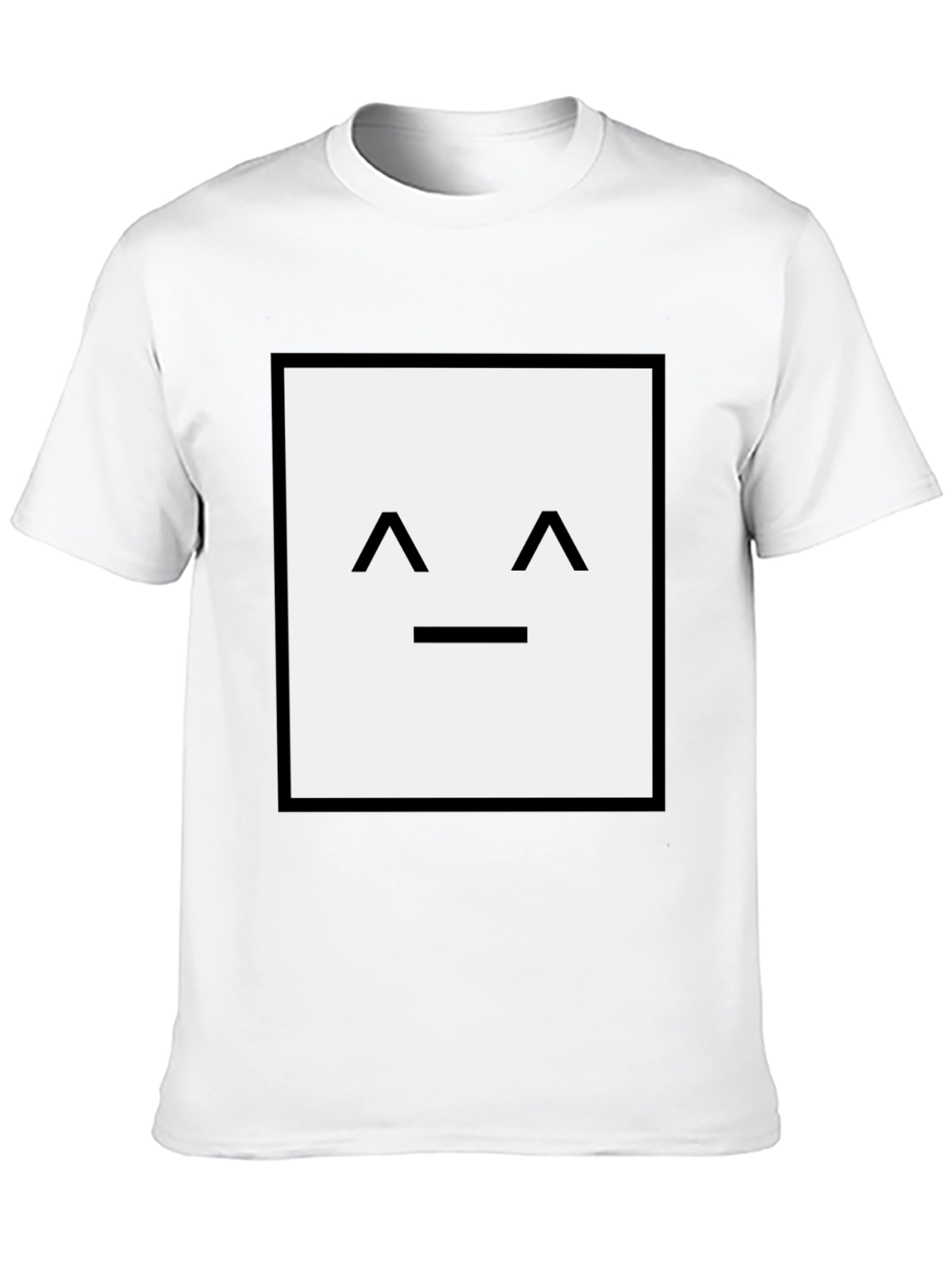 Black Minimalist Face Graphic Tee - Black Soft Cotton view 10