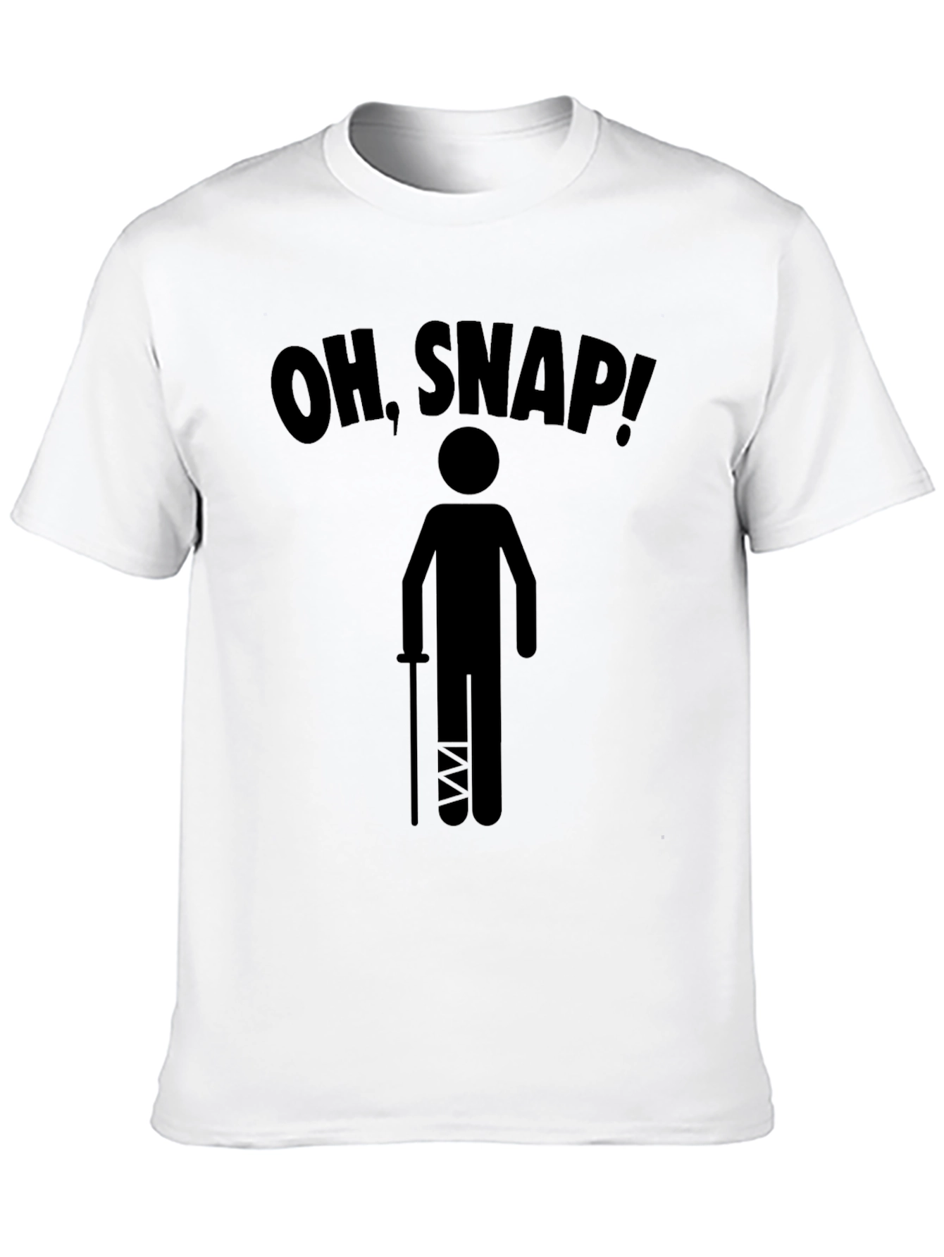 Black Oh, Snap! Broken Leg Humor T-Shirt view 10