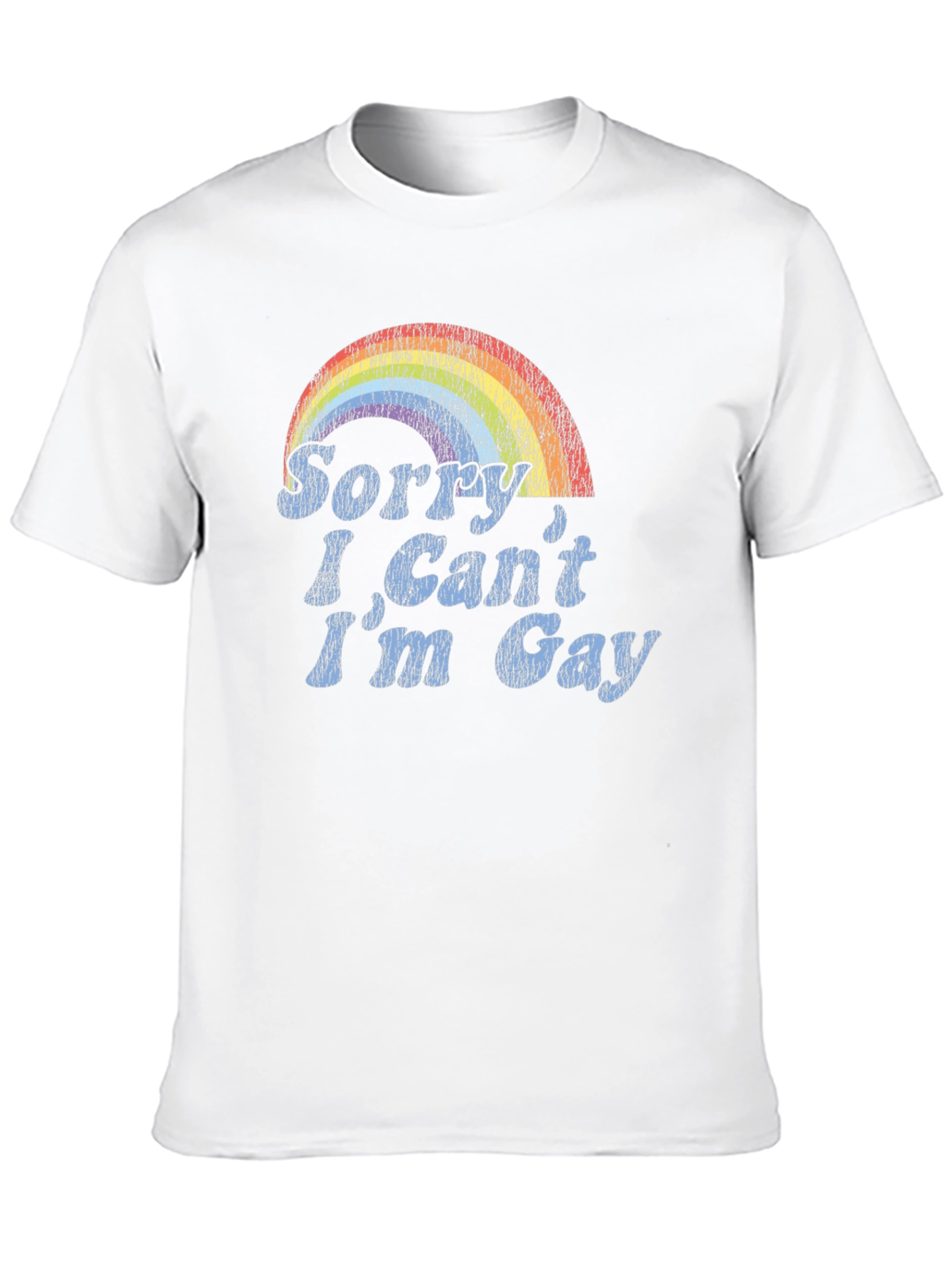 Black Sorry I Can't I'm Gay Rainbow Graphic Tee view 10