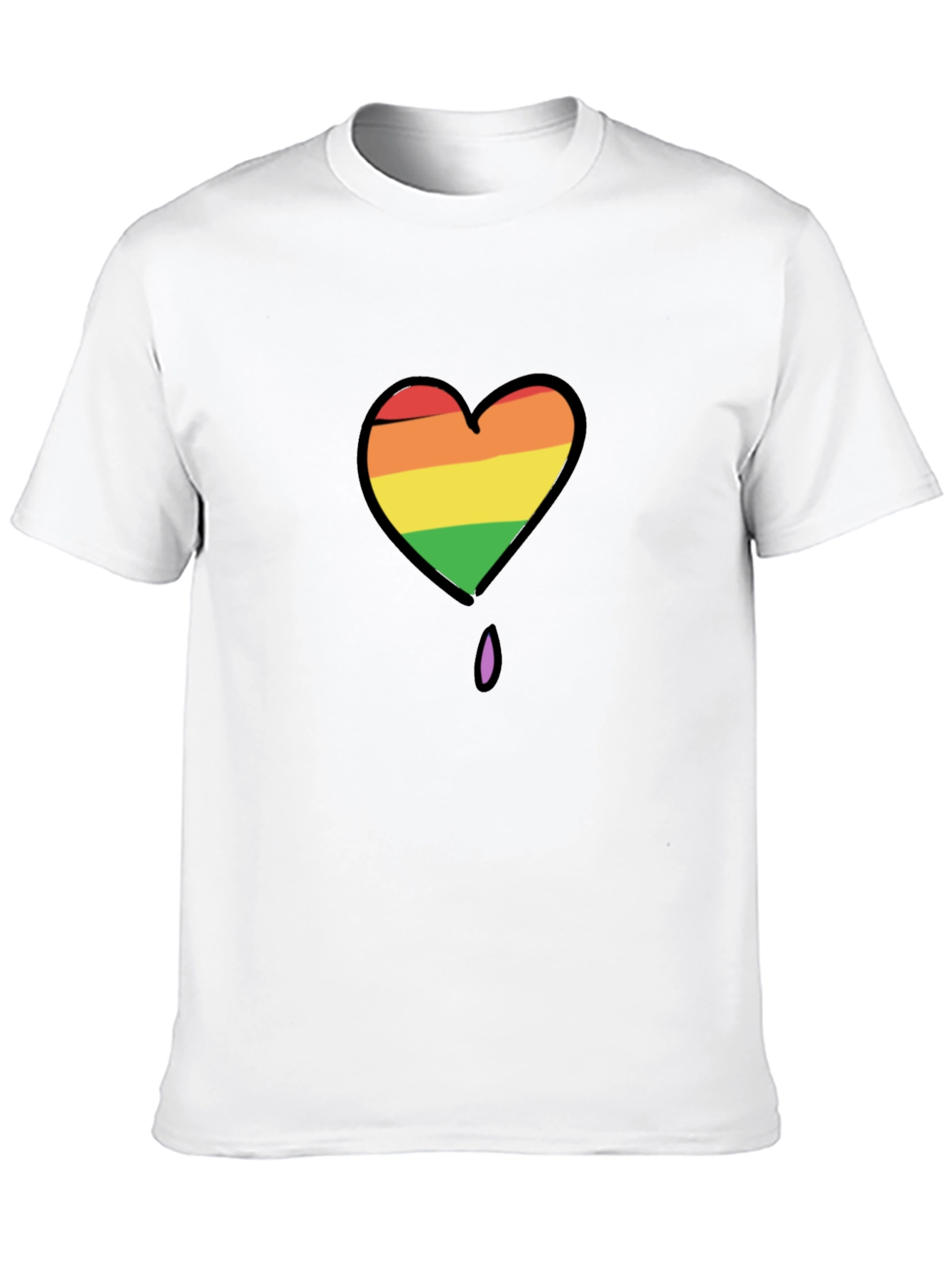 Black Rainbow Heart Pride T-Shirt - Black view 10