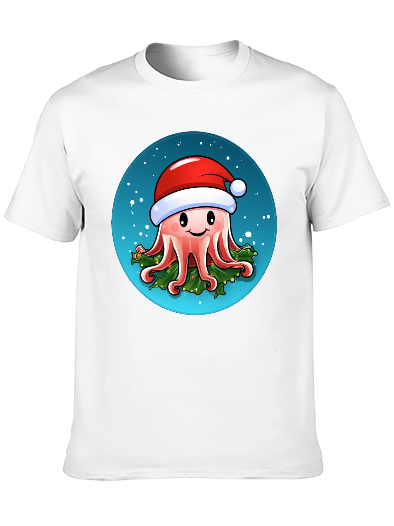 Black Festive Octopus T-Shirt - Holiday Sea Creature Tee view 10