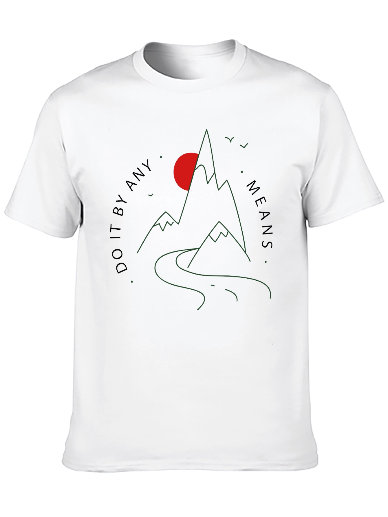 Black Minimalist Mountain Graphic Tee - Do It By Any Means view 10