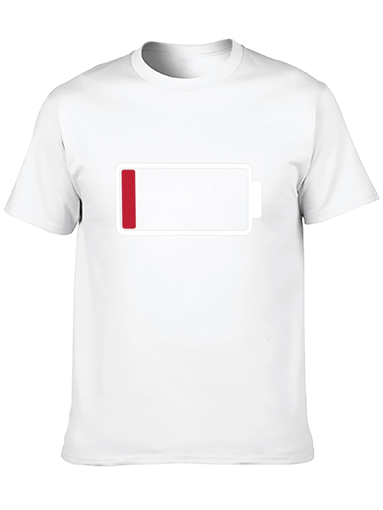 Black Low Battery Graphic Men's T-Shirt - Black Cotton Tee view 10