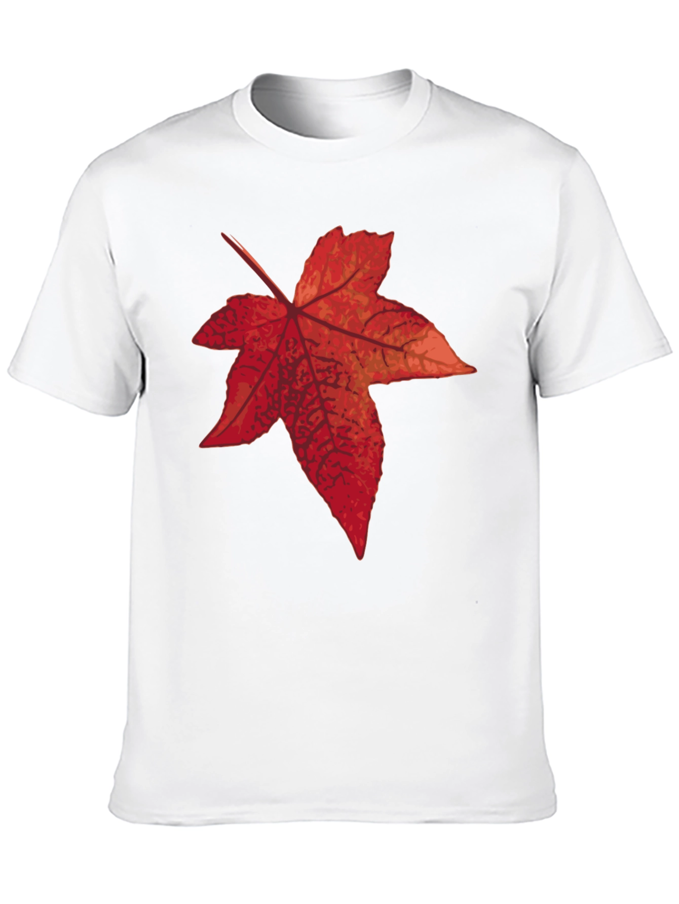 Black Autumn Leaf Graphic Tee - Black Cotton T-Shirt view 10