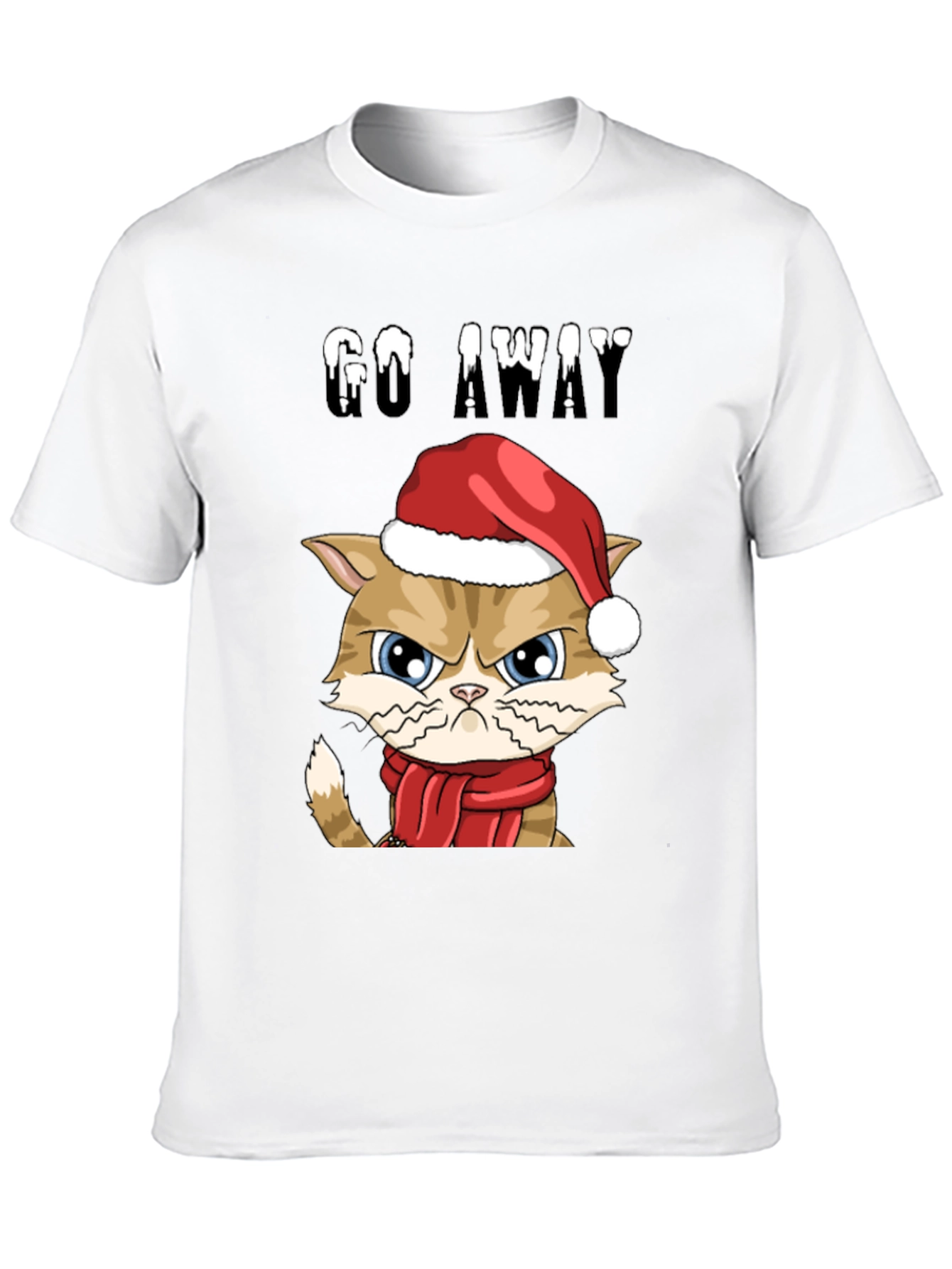 Black Grumpy Cat Christmas T-Shirt - Go Away view 10