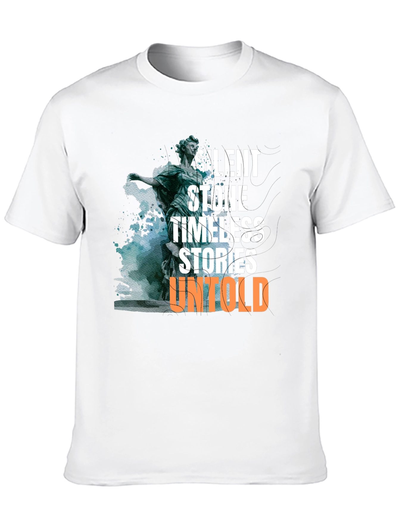 Black Silent Stone Graphic Tee -  Statue & Stories T-Shirt view 10