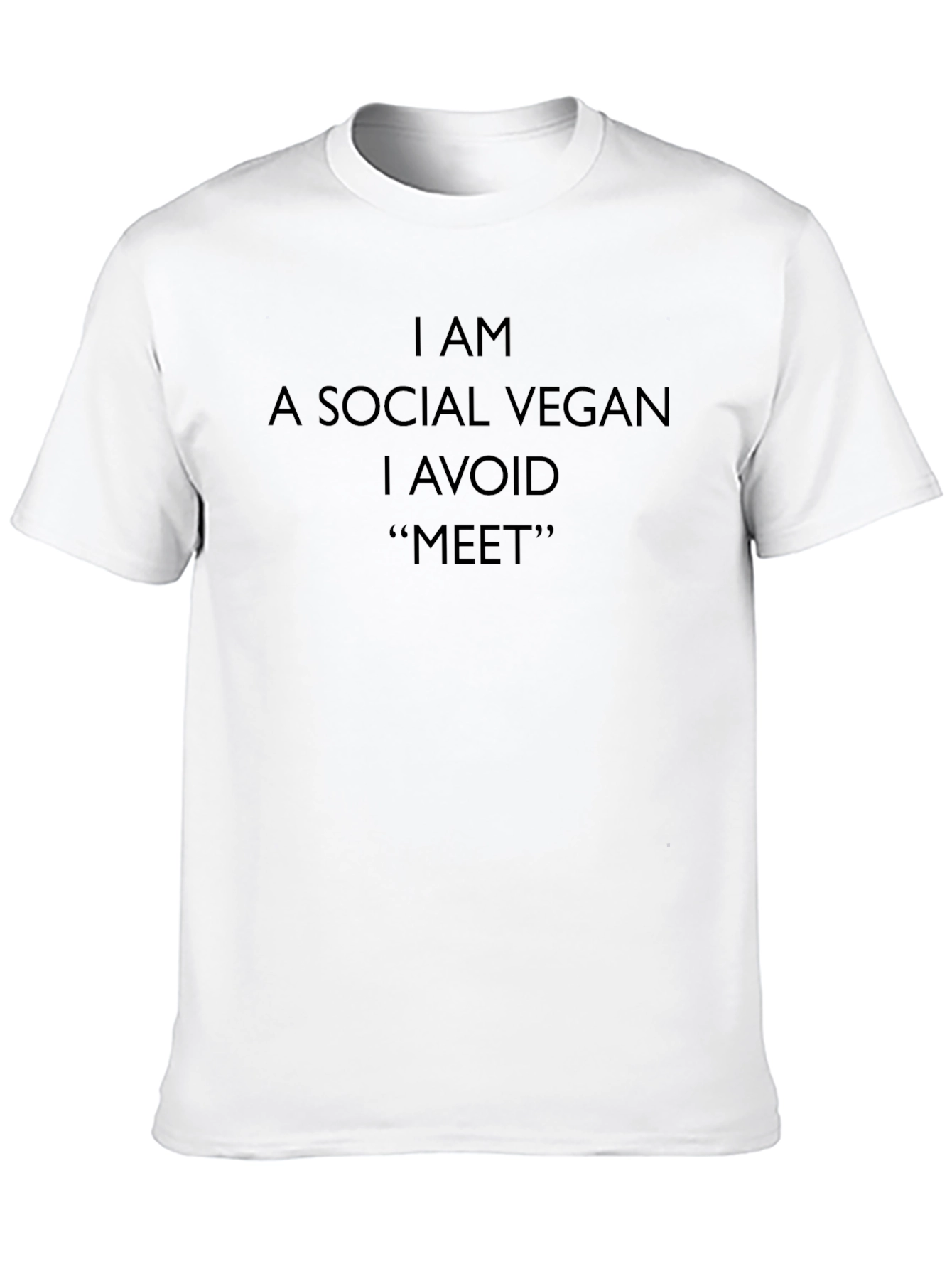 Black Social Vegan Graphic Tee - Avoid Meet, Humor T-Shirt view 10