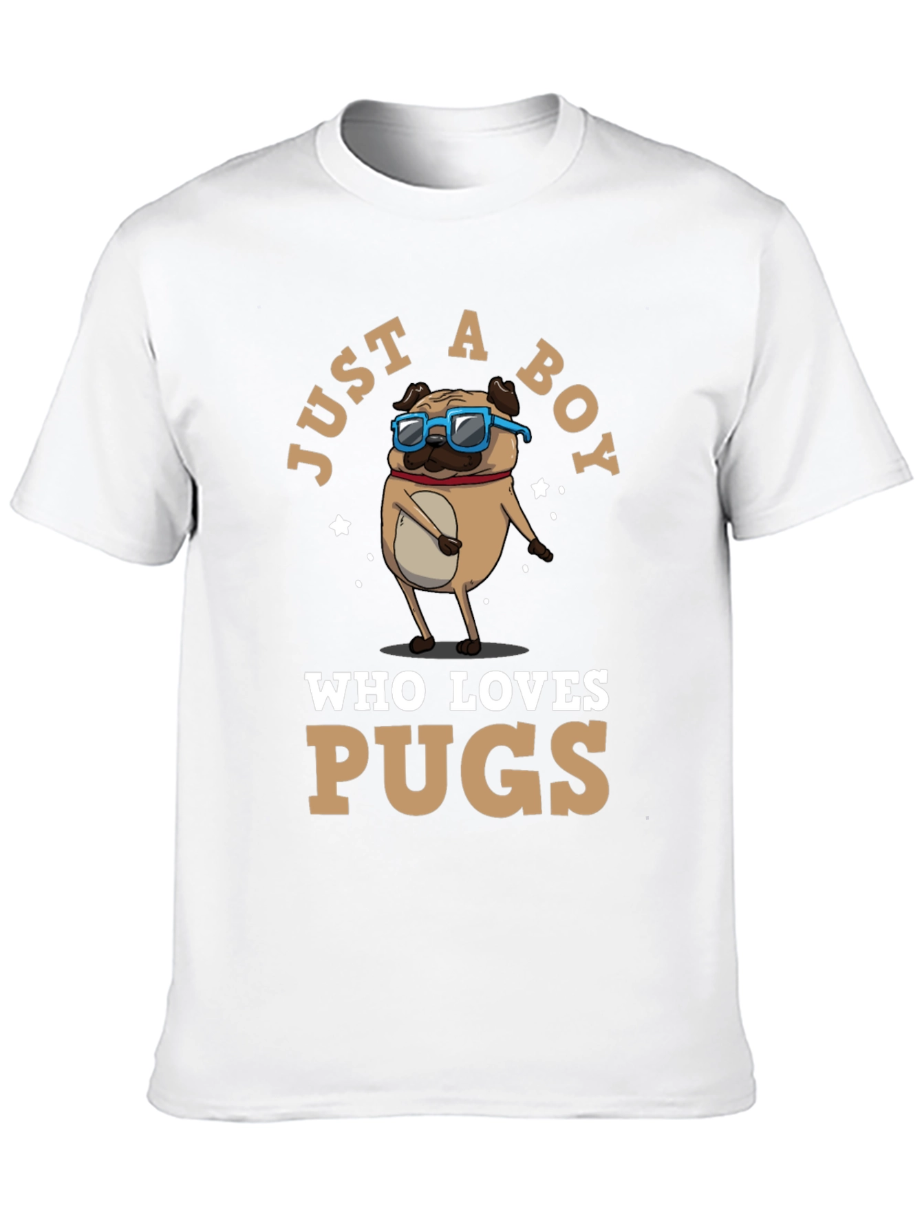 Black Just a Boy Who Loves Pugs T-Shirt view 10