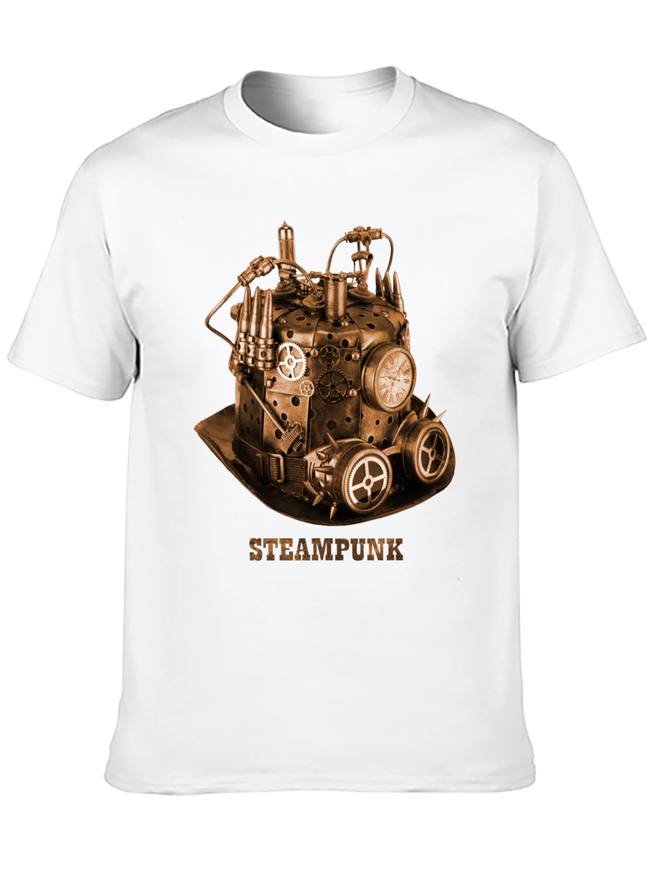 Black Steampunk Hat Graphic T-Shirt - Unique Design view 10