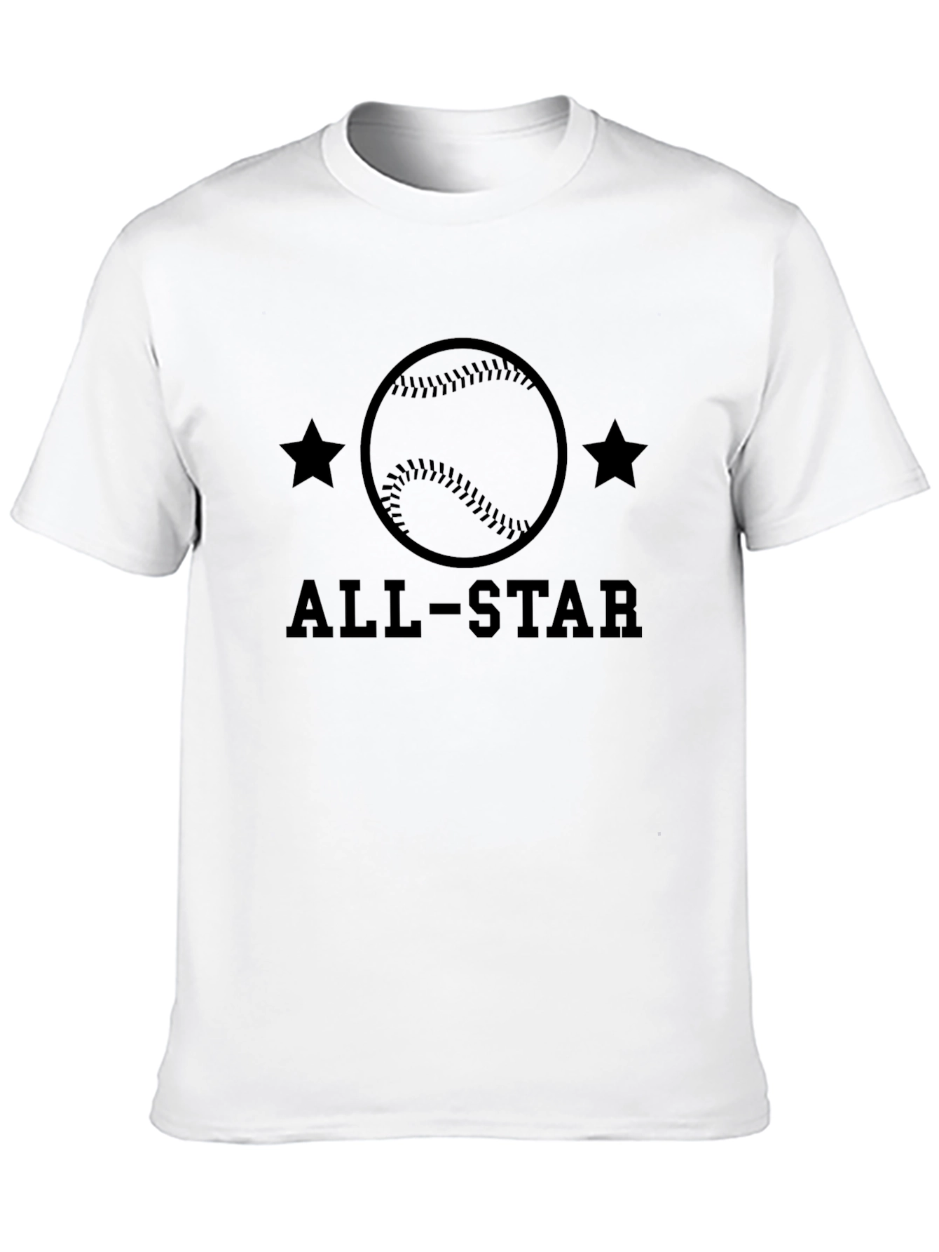 Black All-Star Baseball Graphic Tee - Black Cotton T-Shirt view 10