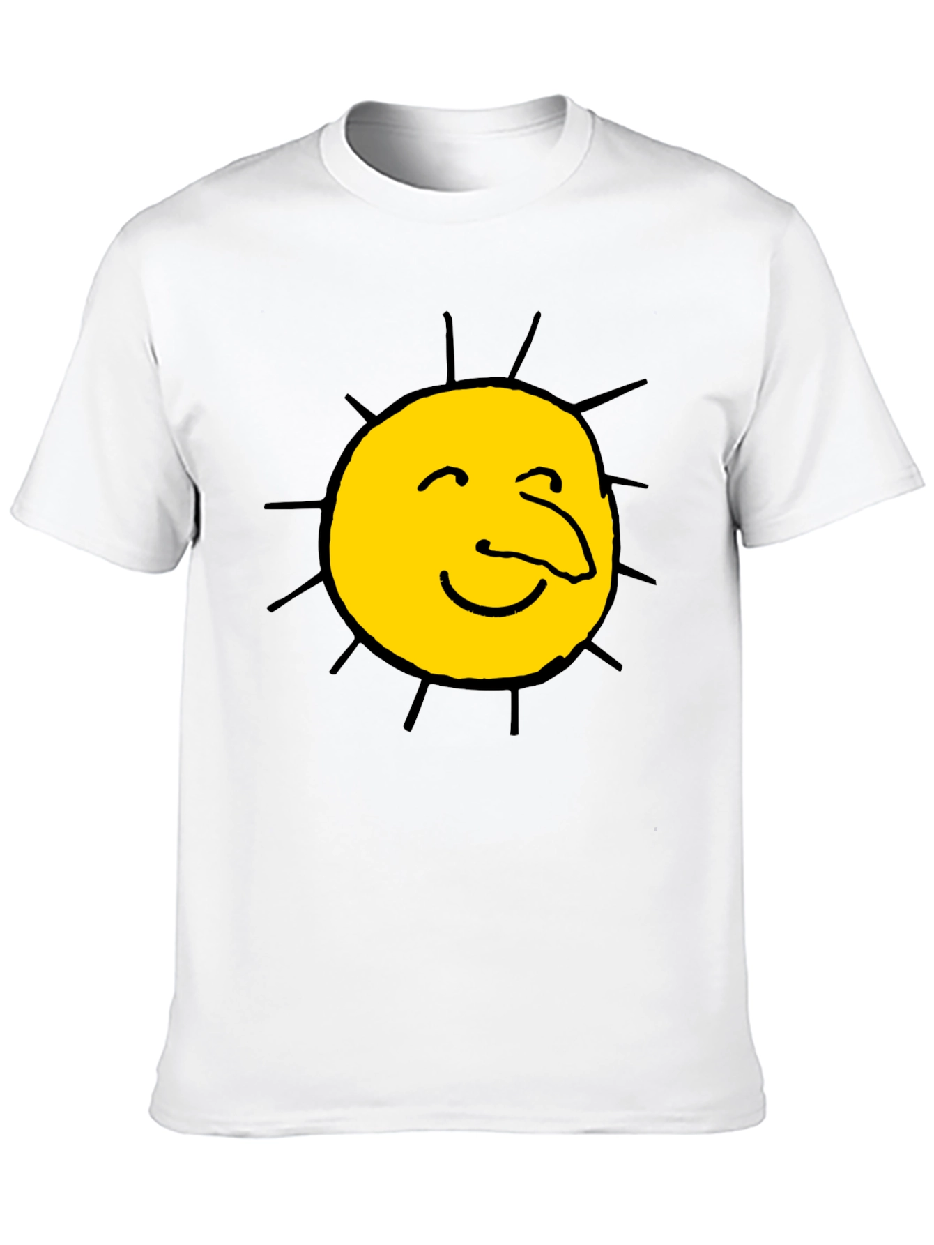 Black Funny Sun Face Graphic Black T-Shirt view 10