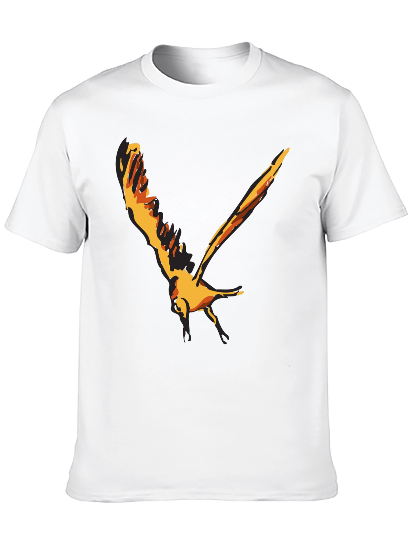 Black Stylish Black T-Shirt with Bird Graphic view 10