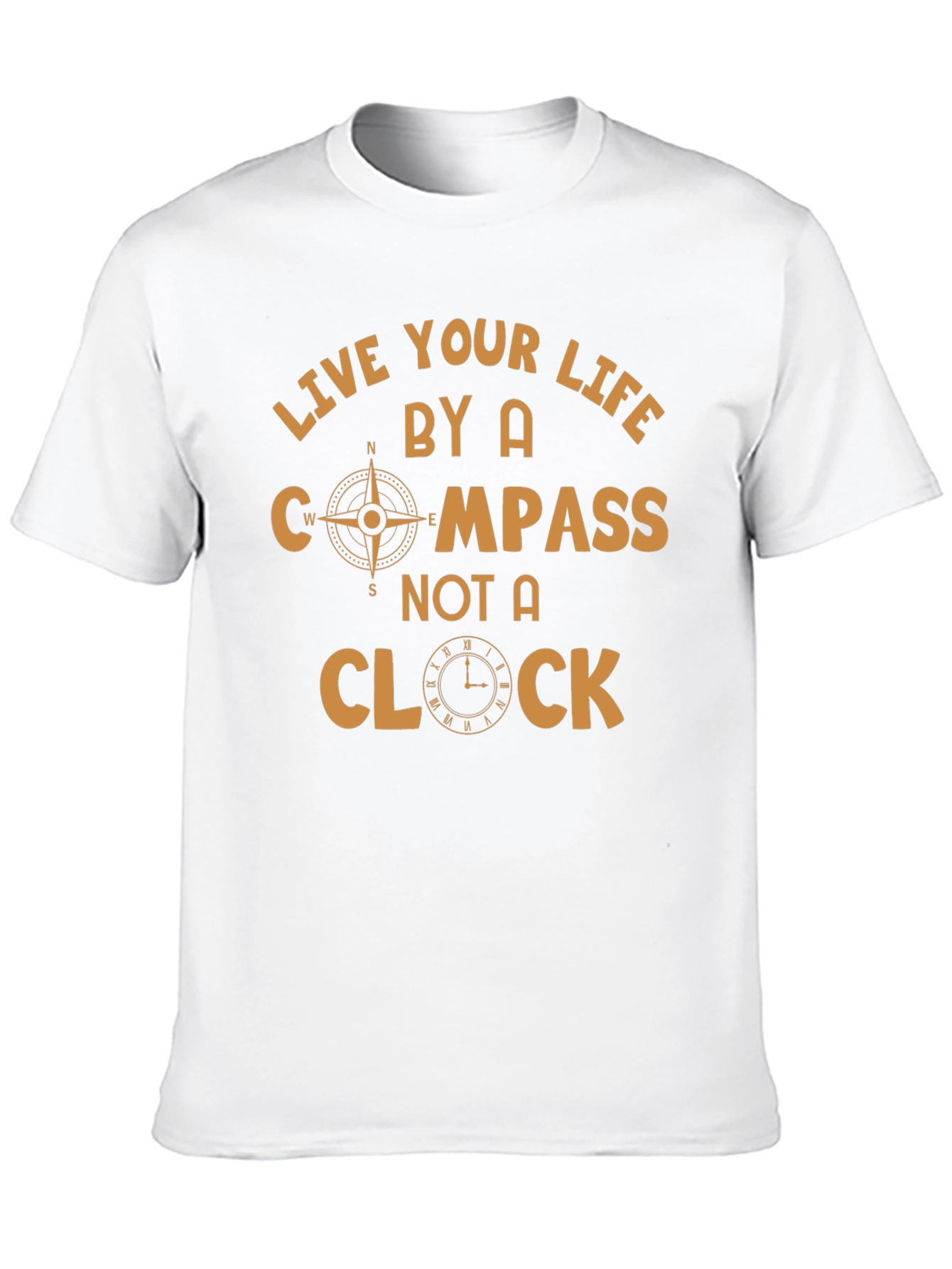 Black Compass and Clock Graphic T-Shirt view 10