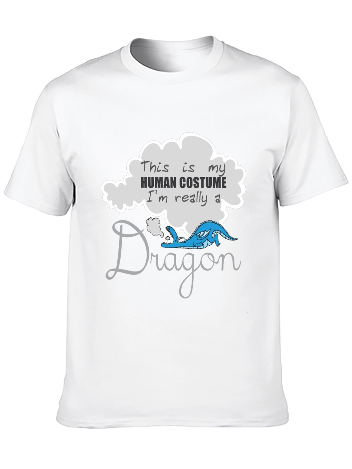 Black Funny Dragon Human Costume Graphic T-Shirt view 10