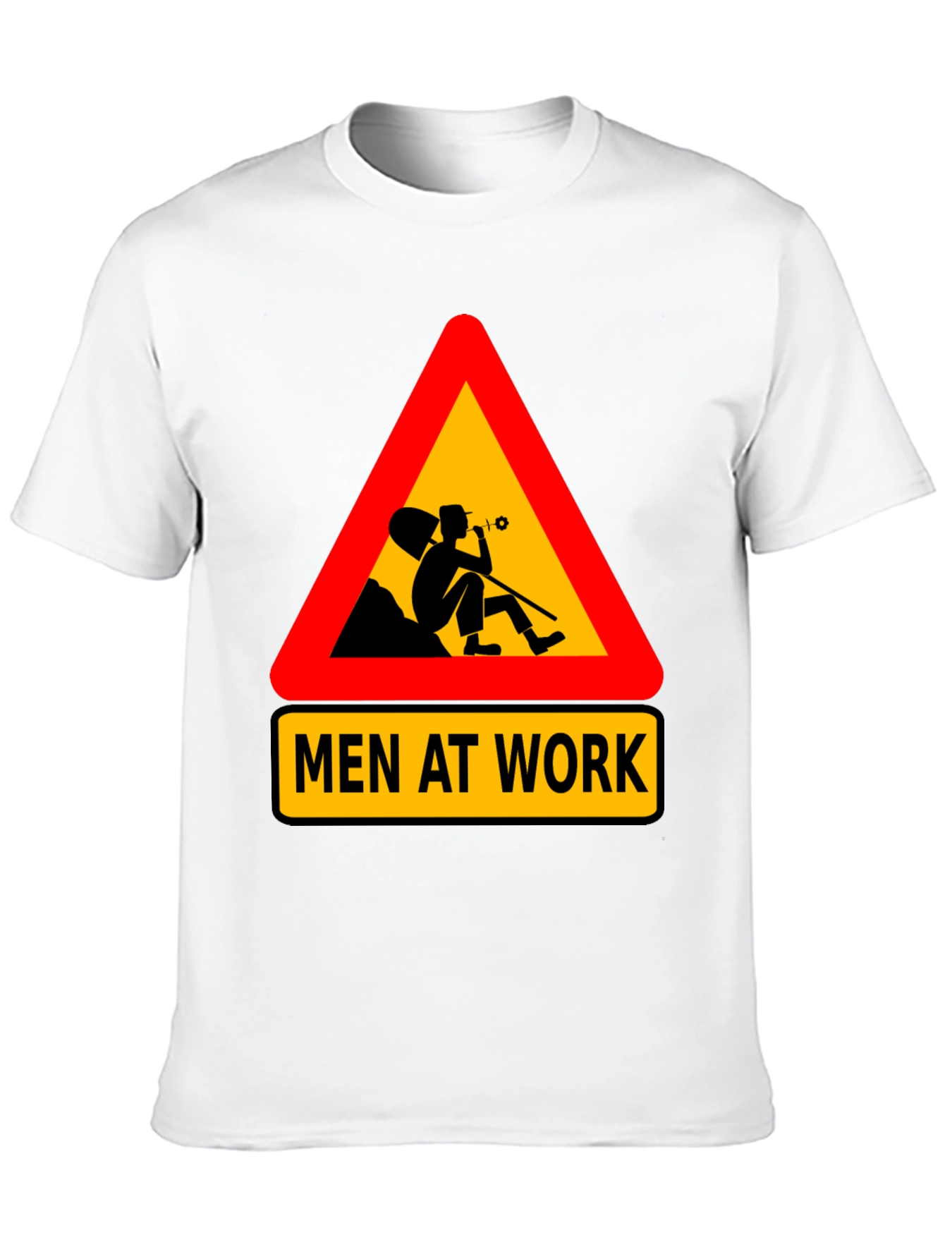 Black Men at Work Graphic Tee - Funny Black T-Shirt view 10