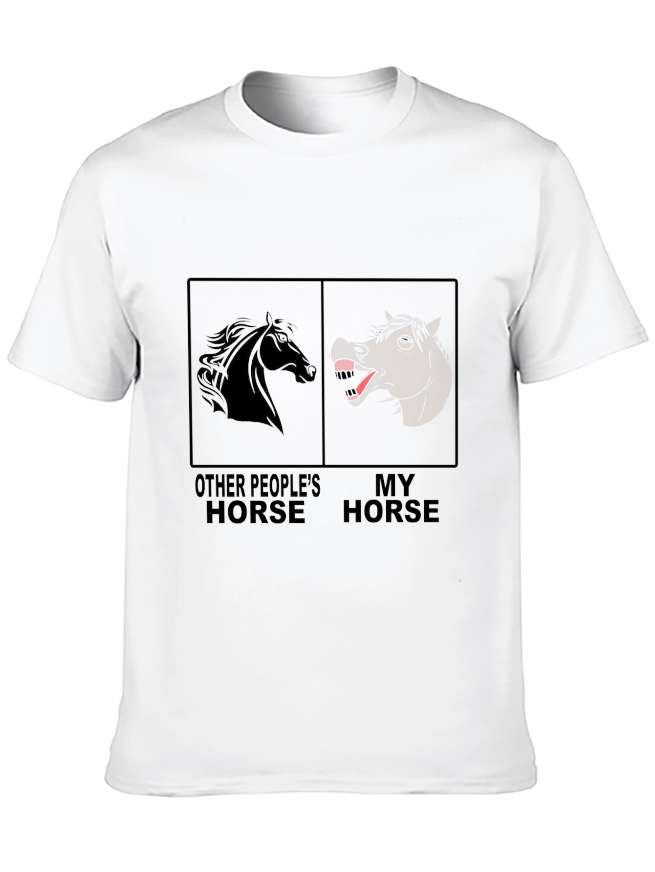 Black Funny Horse T-Shirt - Other People's Horse, My Horse view 10