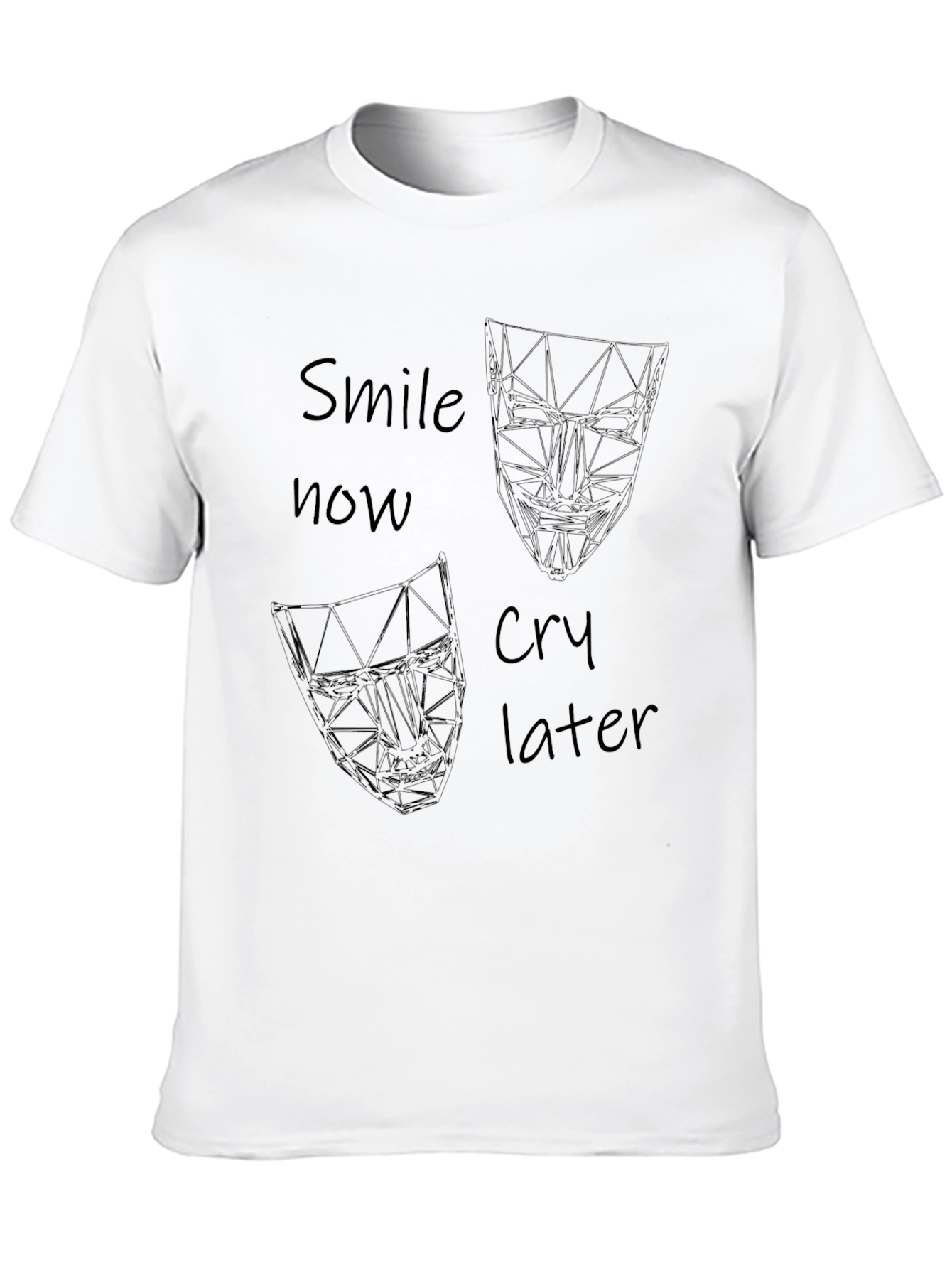 Black Smile Now Cry Later Graphic Black Tee view 10
