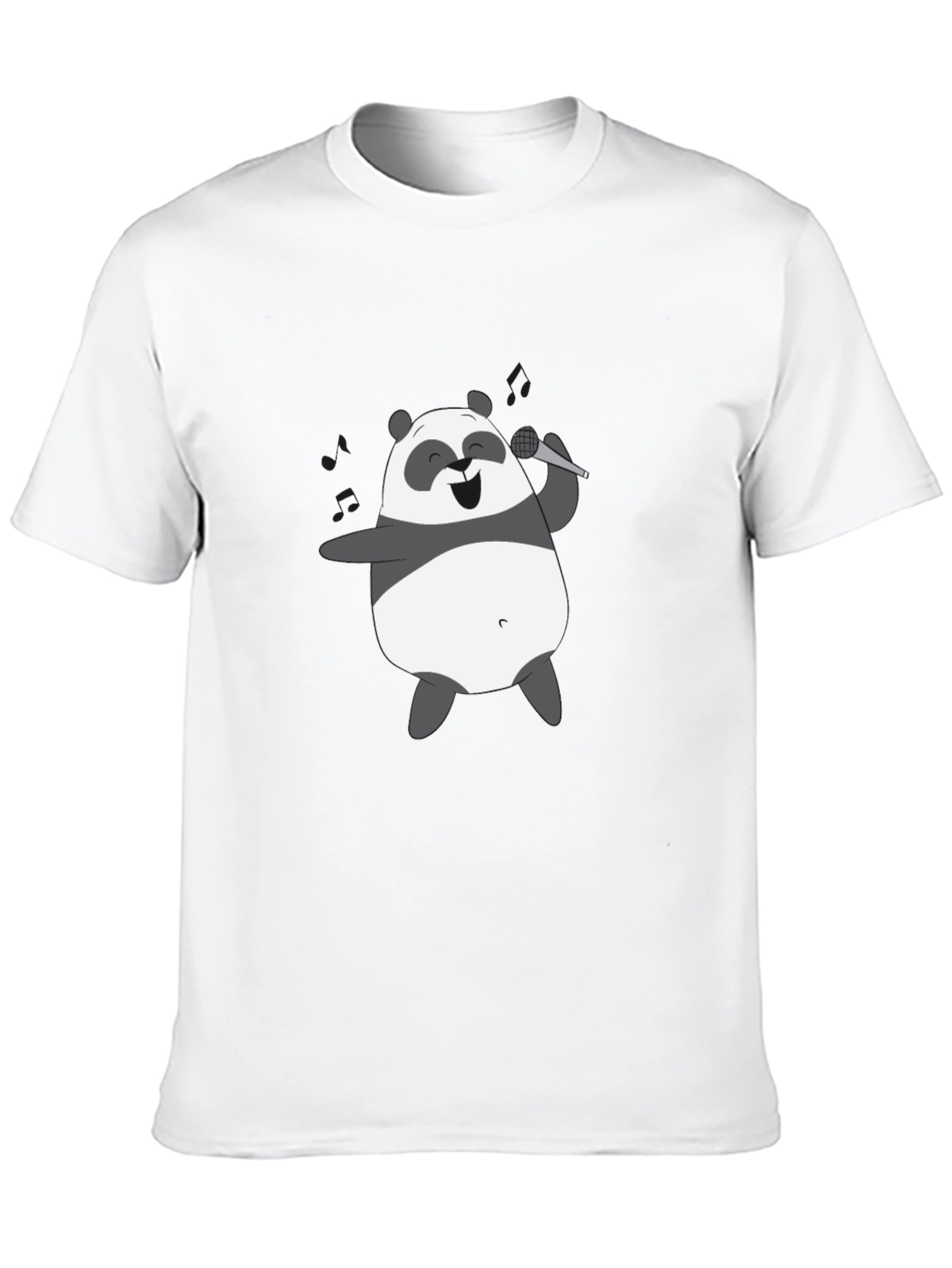 Black Singing Panda Graphic Tee - Black Cotton T-Shirt view 10