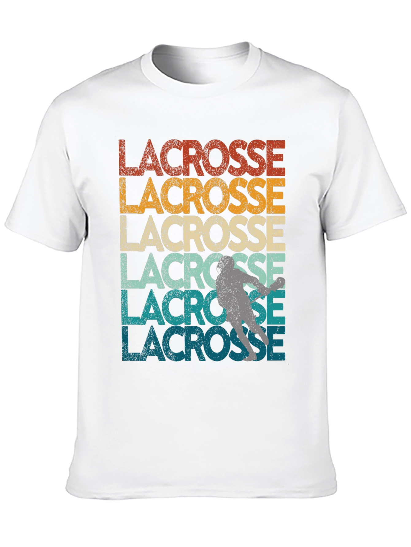 Retro Lacrosse Player Graphic Tee - 10