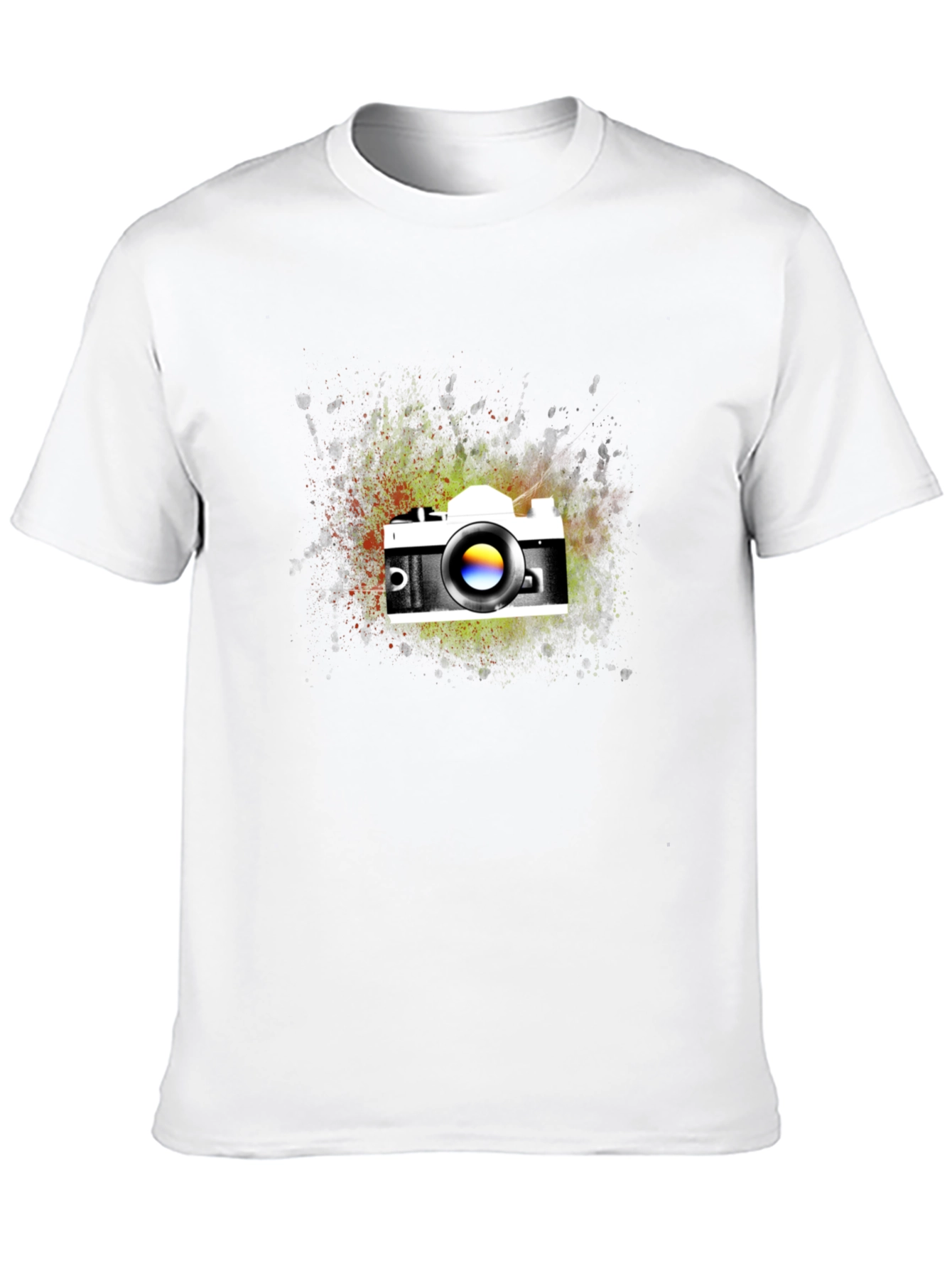 Black Vintage Camera Graphic Tee - Black Cotton Blend T-Shirt view 10