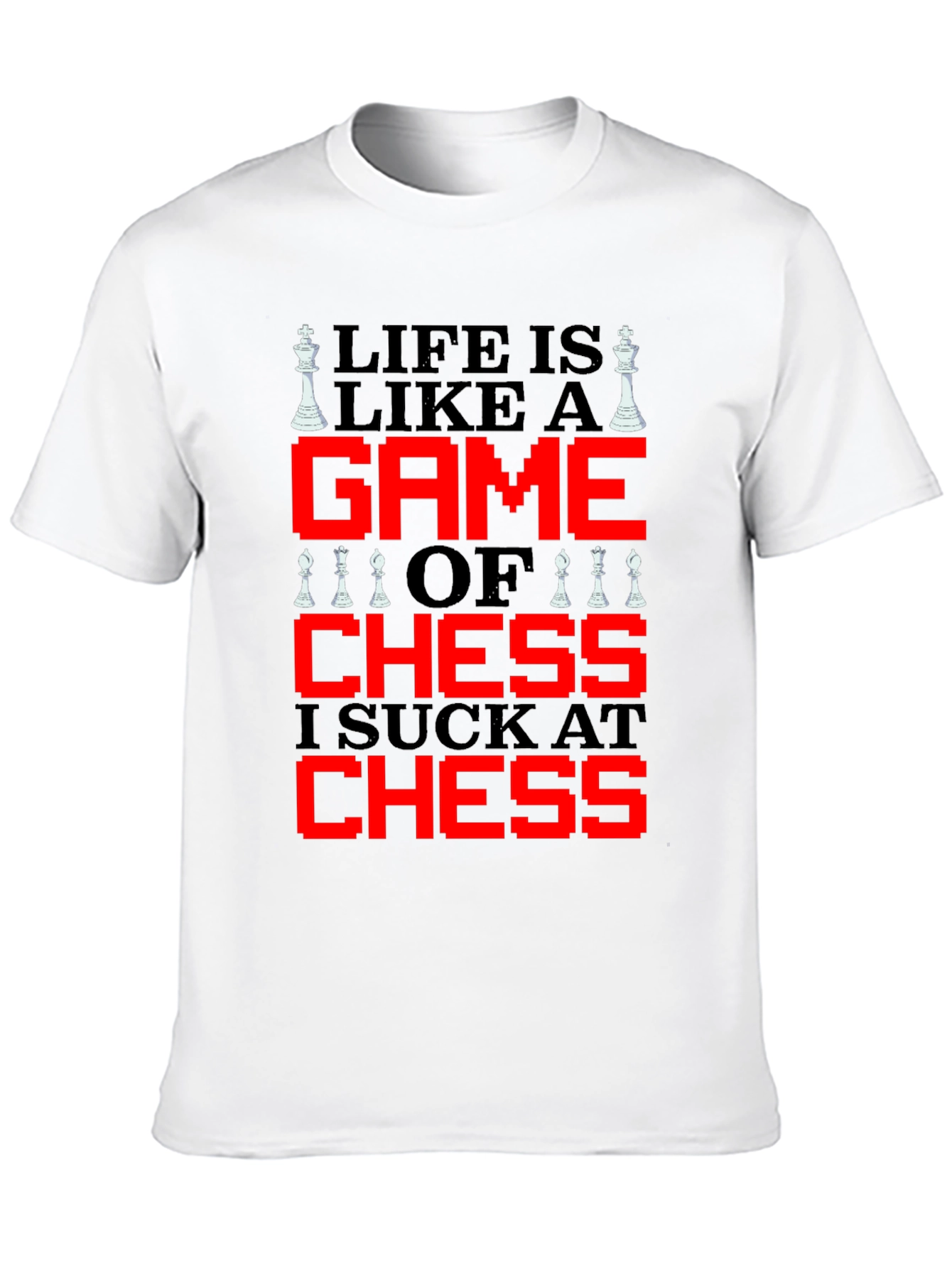 Black Life is Like Chess T-Shirt - Funny Game Tee view 10