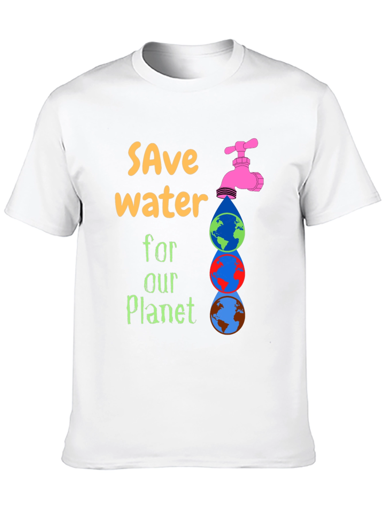 Black Save Water Graphic Tee - Planet Conservation T-Shirt view 10