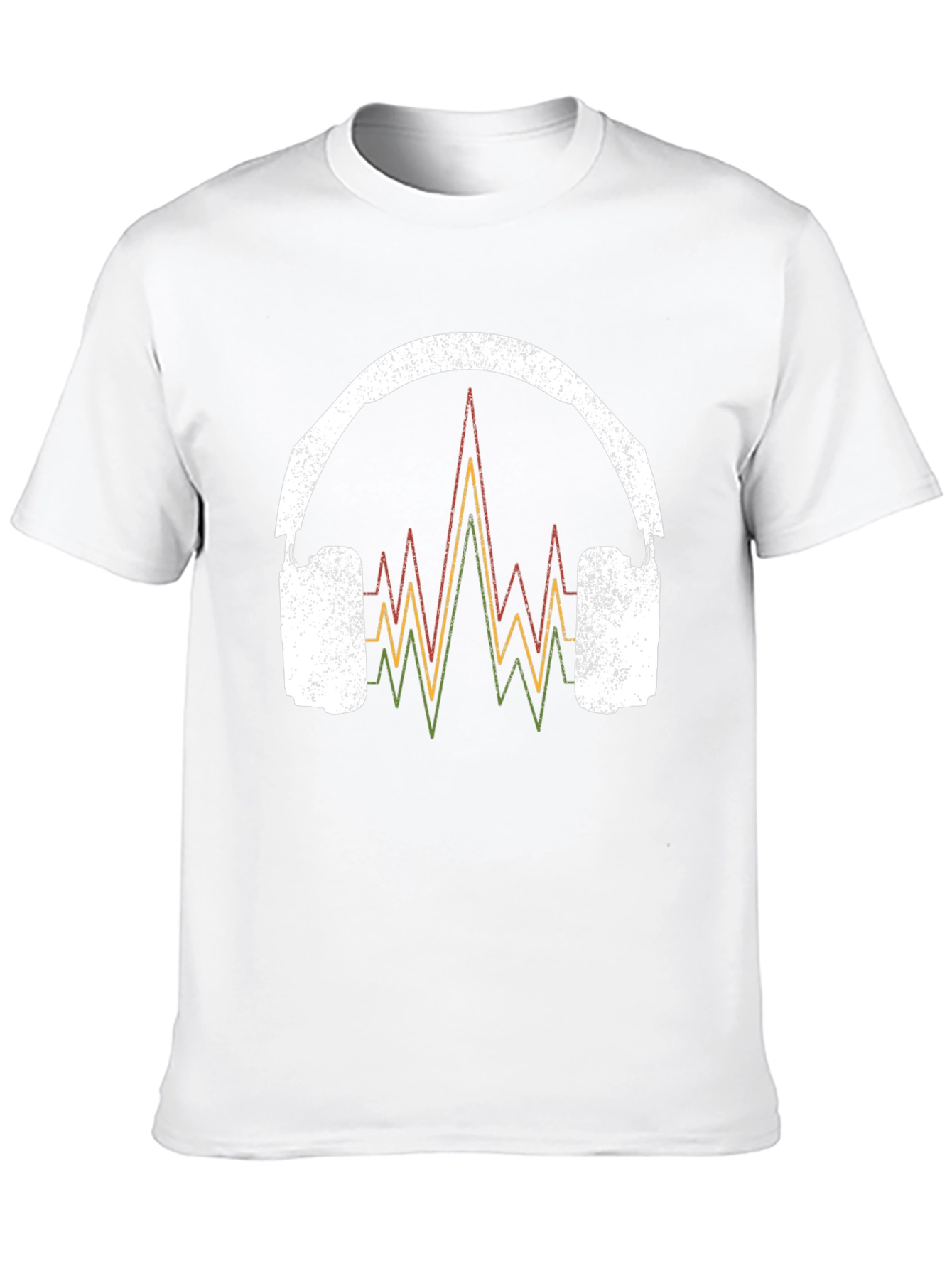 Black Retro Rasta Headphones Graphic Tee view 10