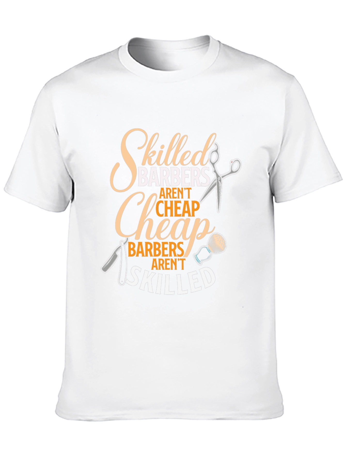 Black Skilled Barbers Graphic Tee - Black Crew Neck T-Shirt view 10