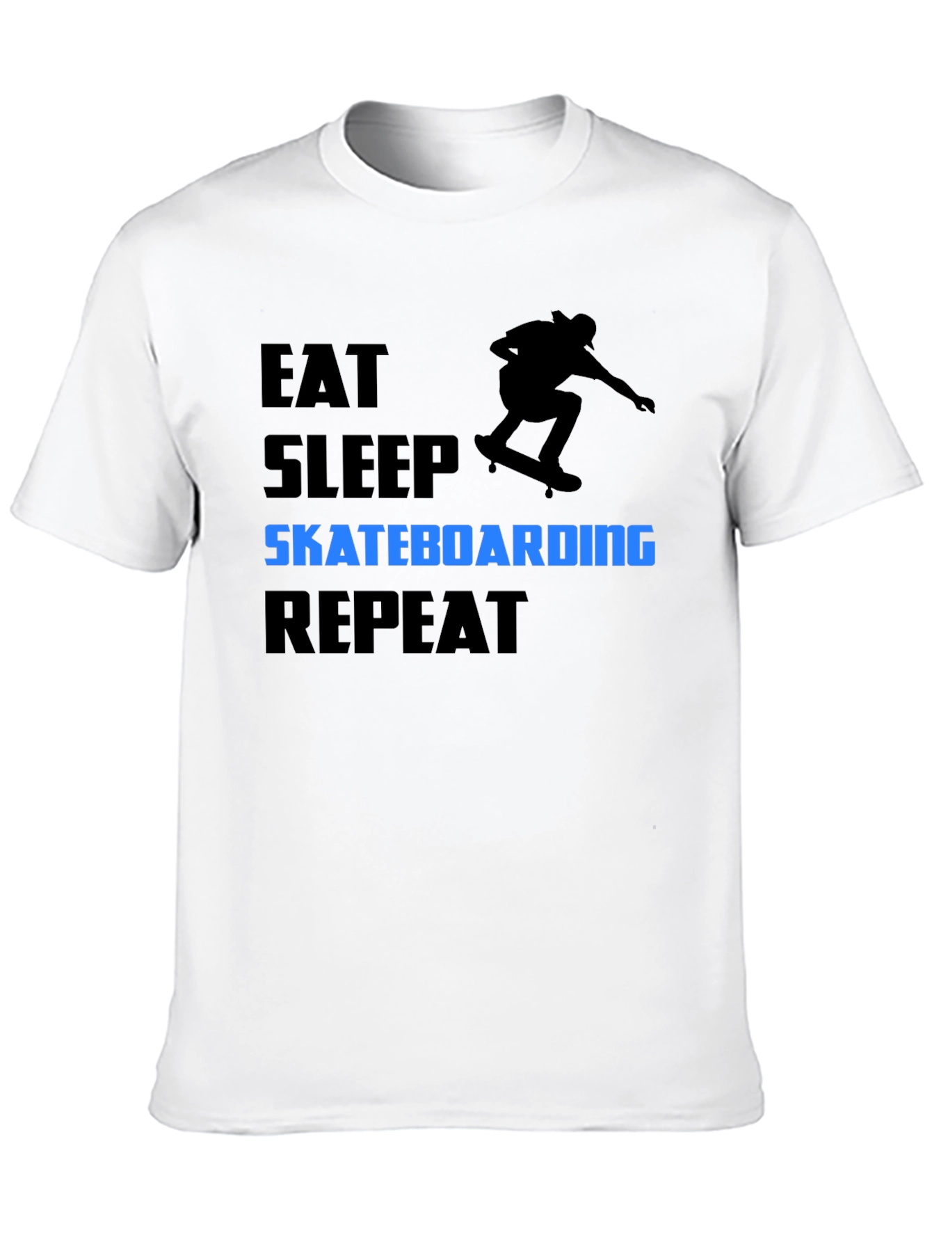 Black Eat Sleep Skateboarding Repeat Black T-Shirt view 10