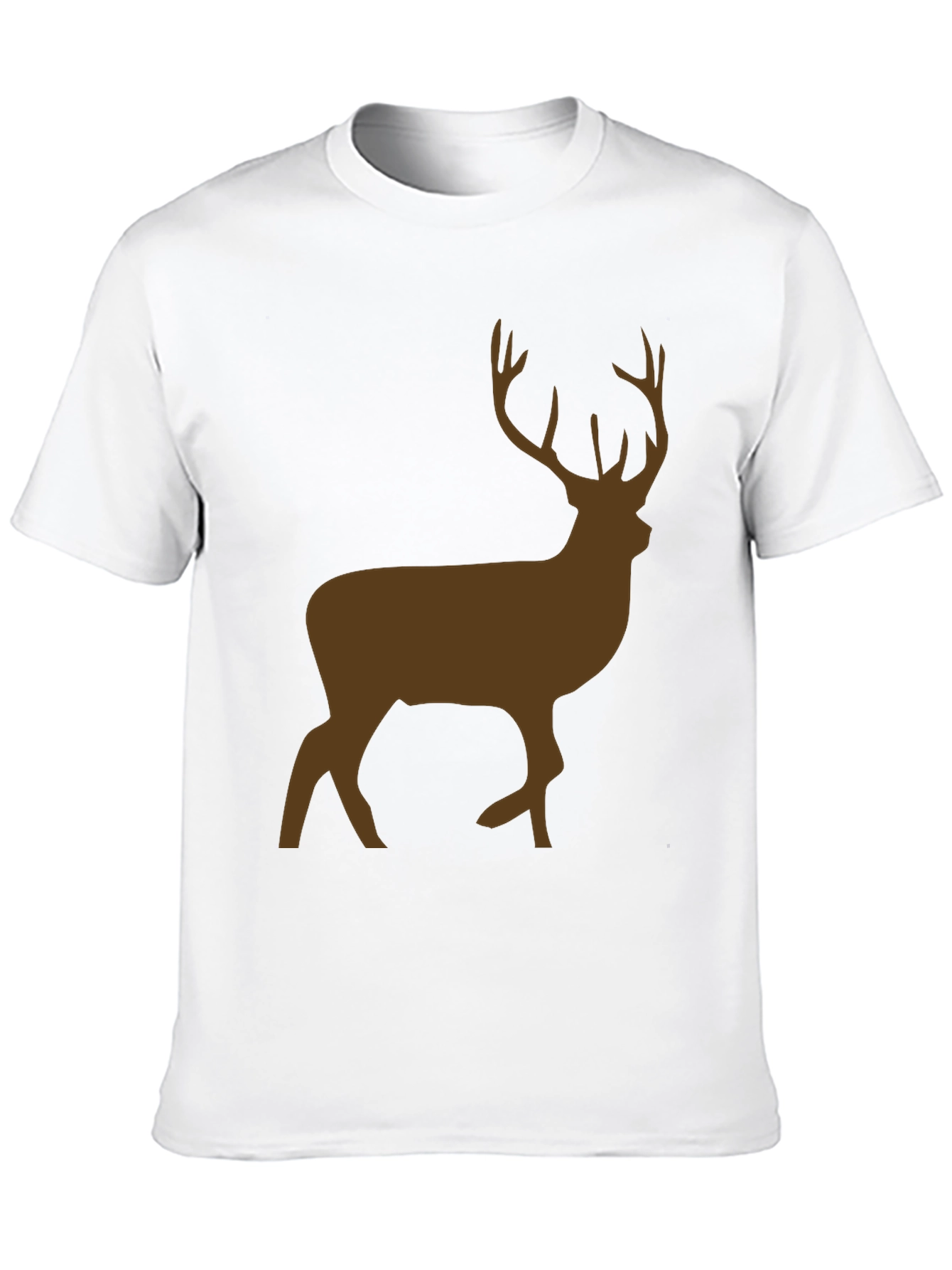 Black Men's Black T-Shirt with Brown Deer Graphic view 10