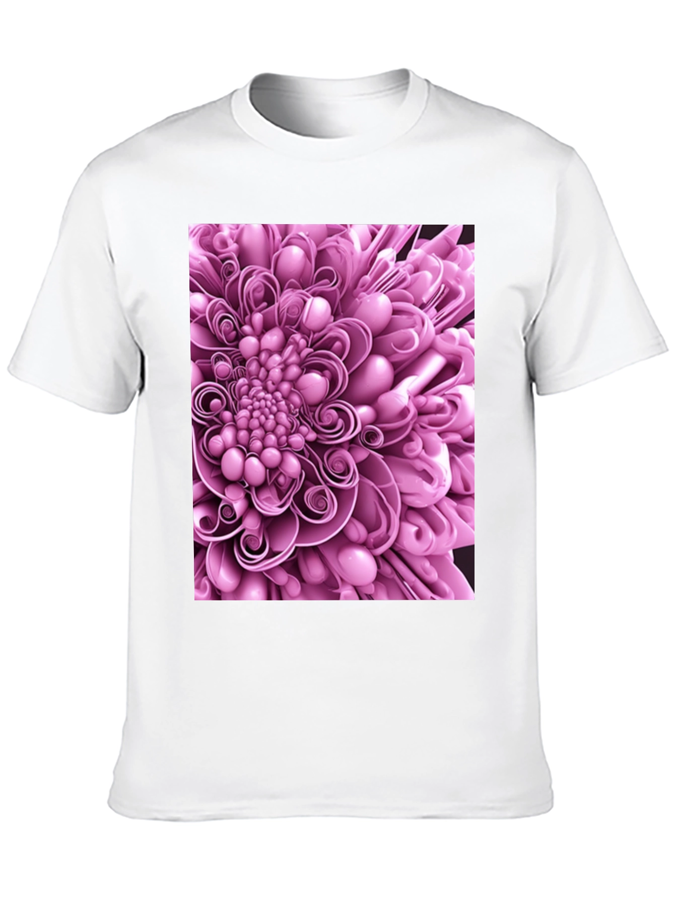 Black Abstract Flower Graphic Print Black T-Shirt view 10