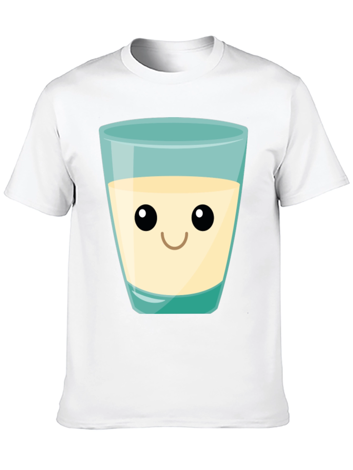 Black Cute Milk Glass Graphic Tee - Black Cotton T-Shirt view 10