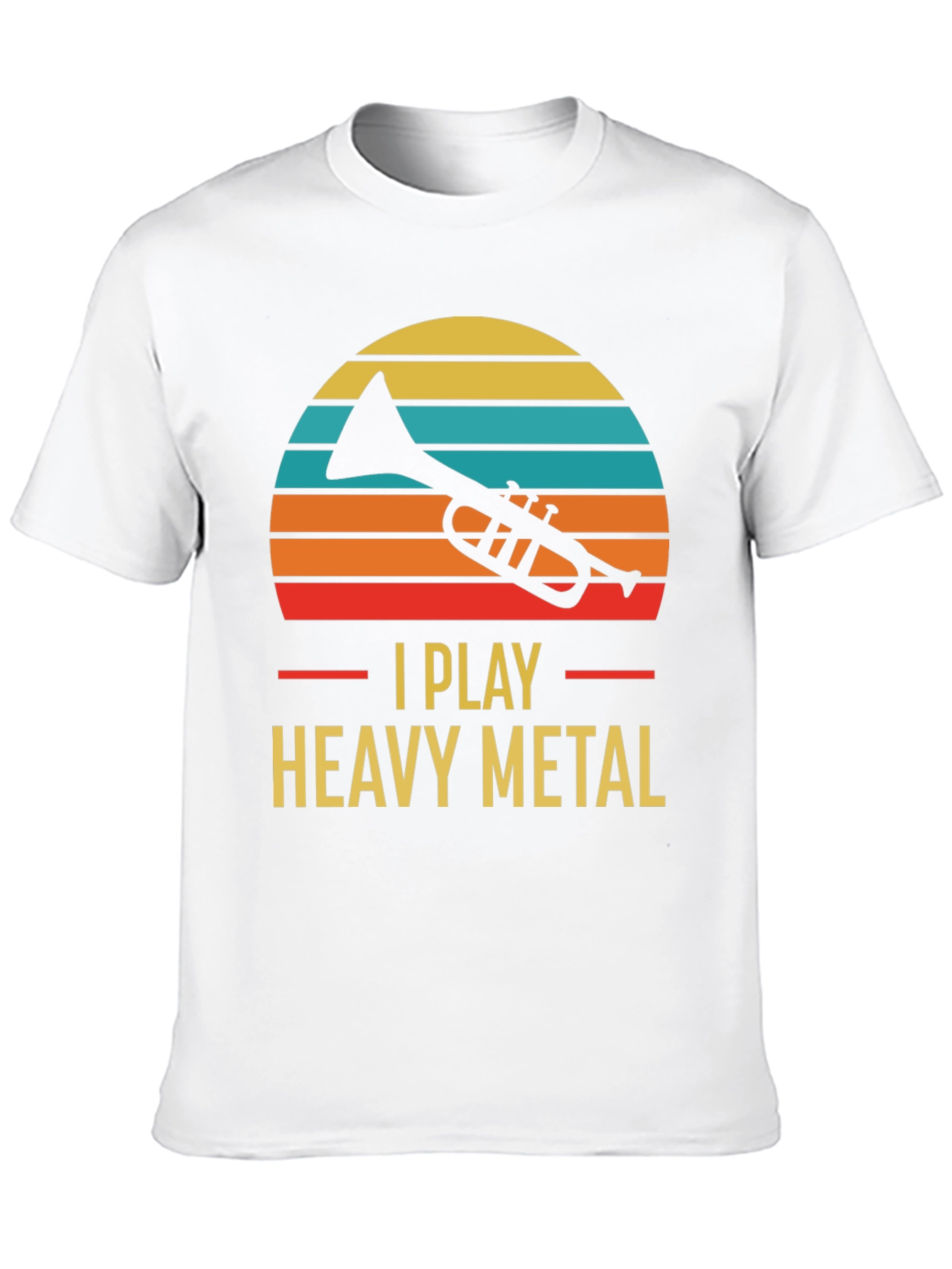 Black I Play Heavy Metal Trumpet Graphic Tee view 10