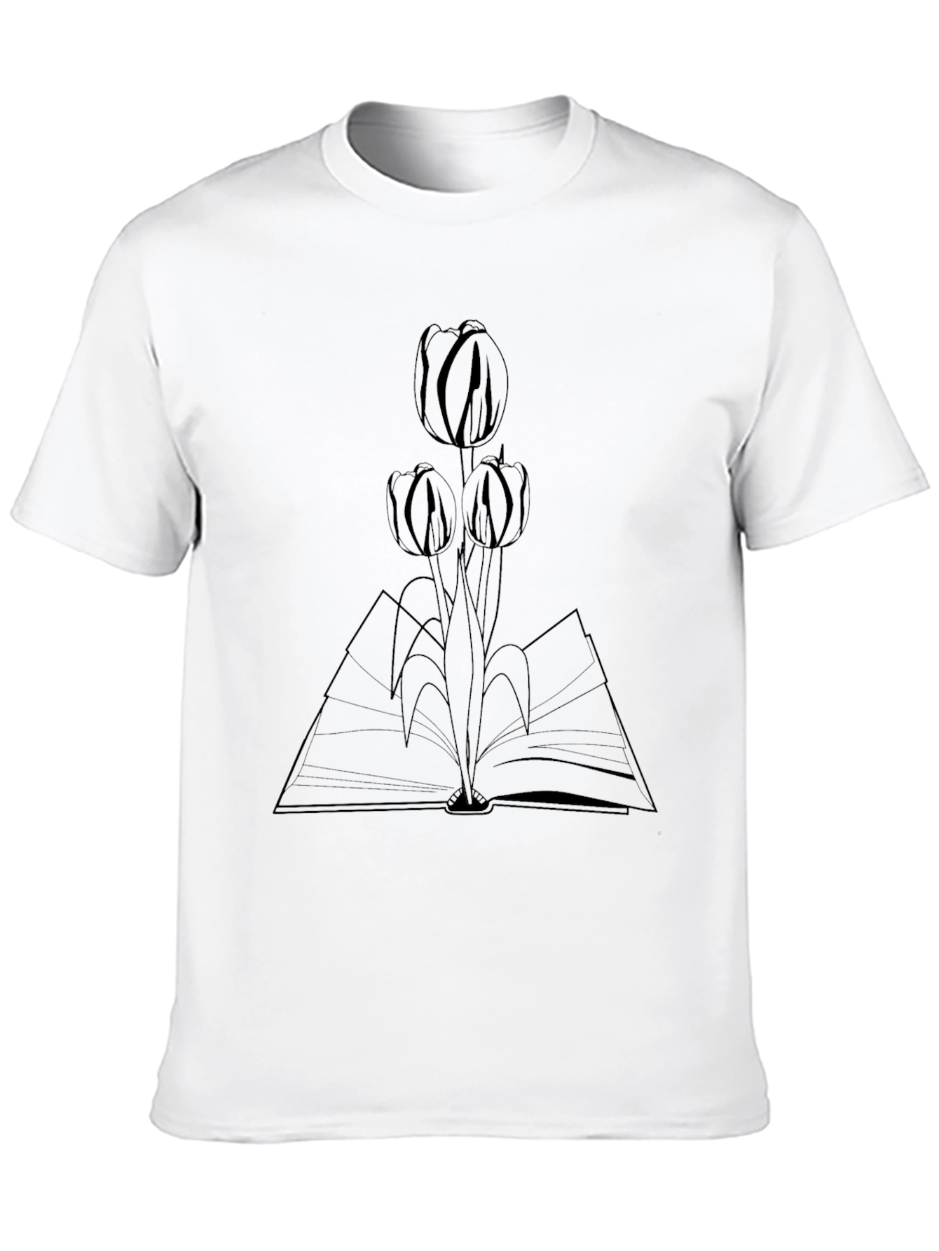 Black Botanical Bookworm Tee - Black view 10