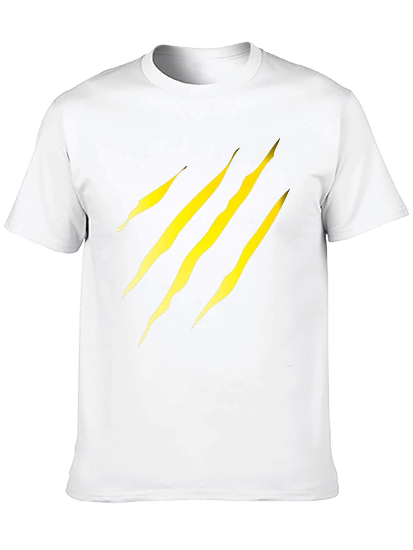 Black Men's Black T-Shirt with Yellow Claw Scratch Design view 10