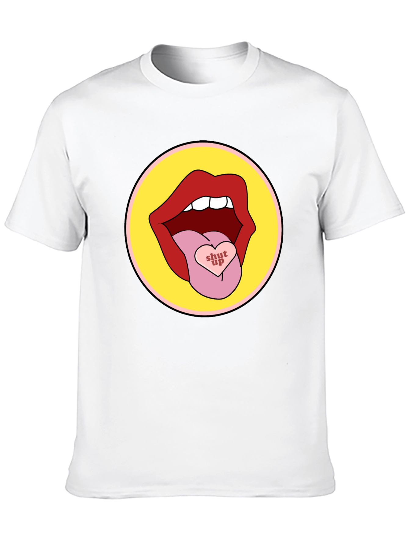 Black Shut Up Lips Graphic Tee - Unisex view 10