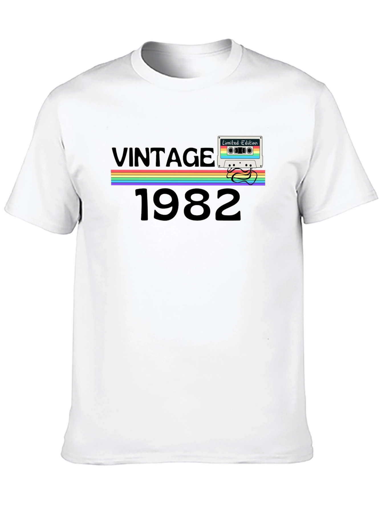 Black Vintage 1982 Cassette Tape Graphic T-Shirt view 10